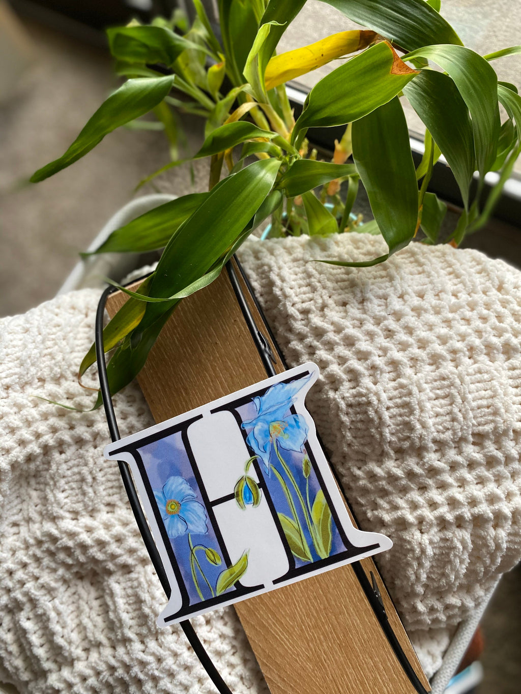 H is for Himalayan Blue Poppy Sticker