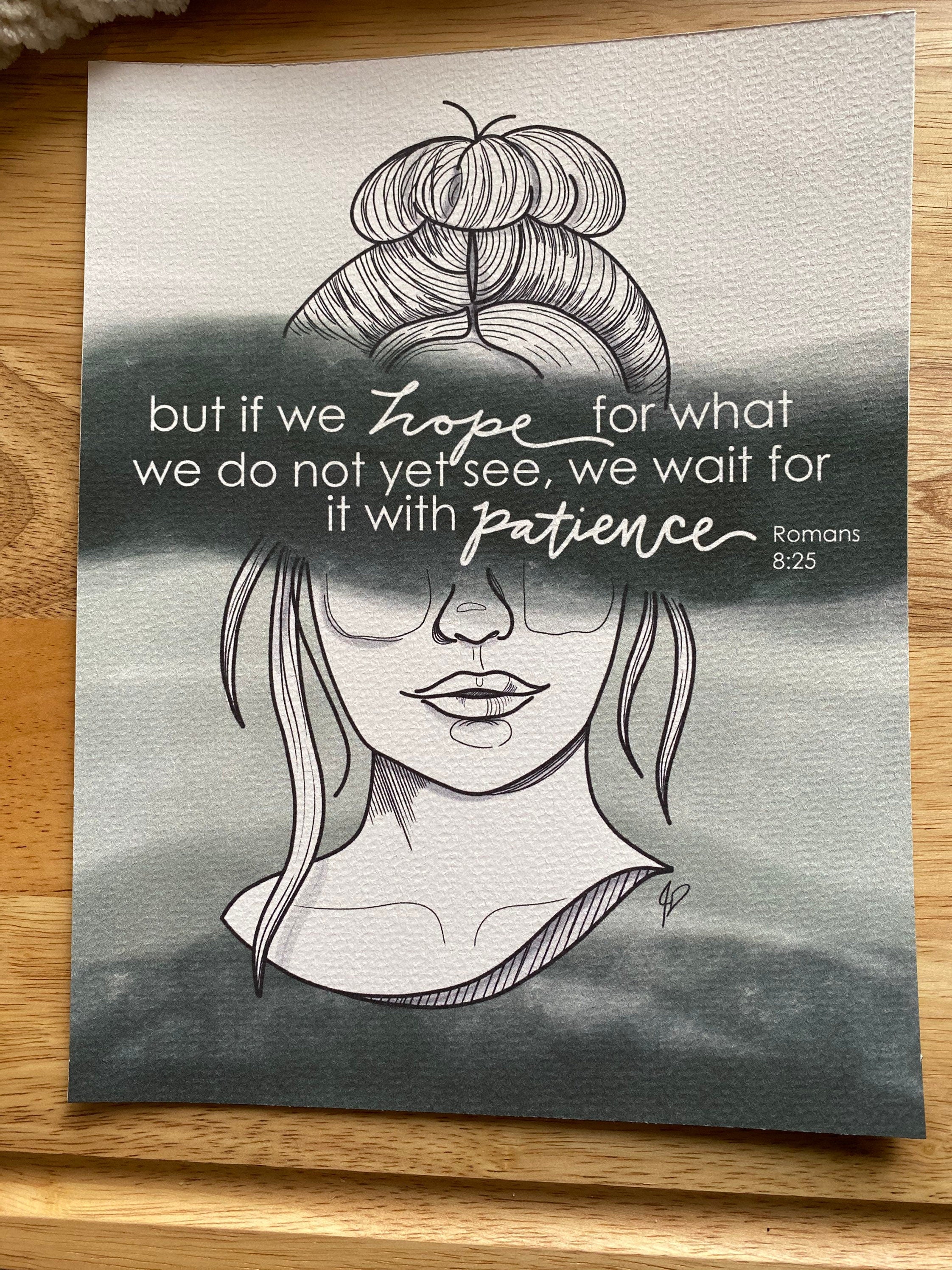 Romans 8:25, Hope in Infertility Art print