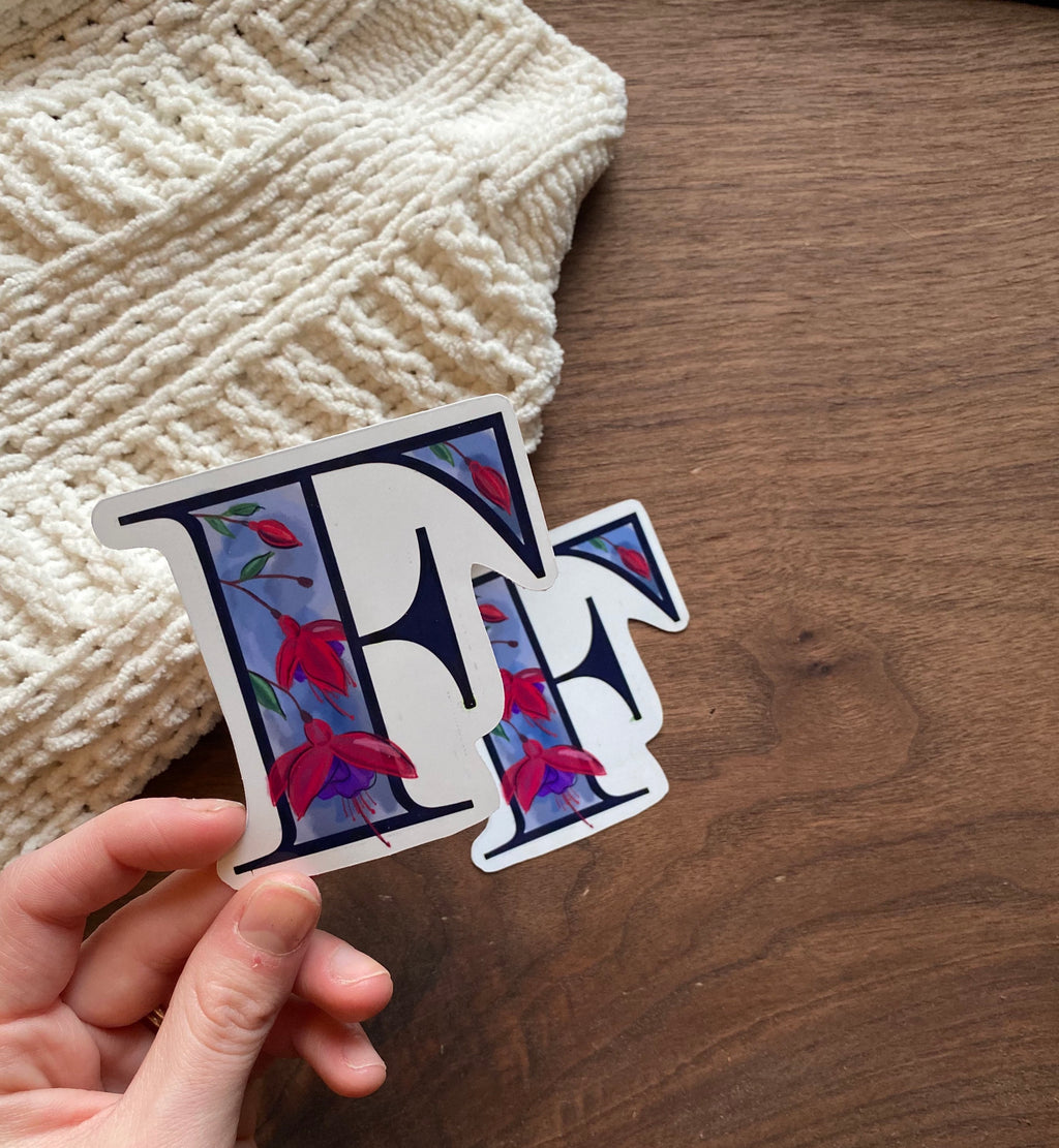 3” F is for Fuschia Sticker