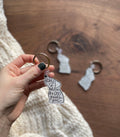 home is where the dog greets you acrylic keychain