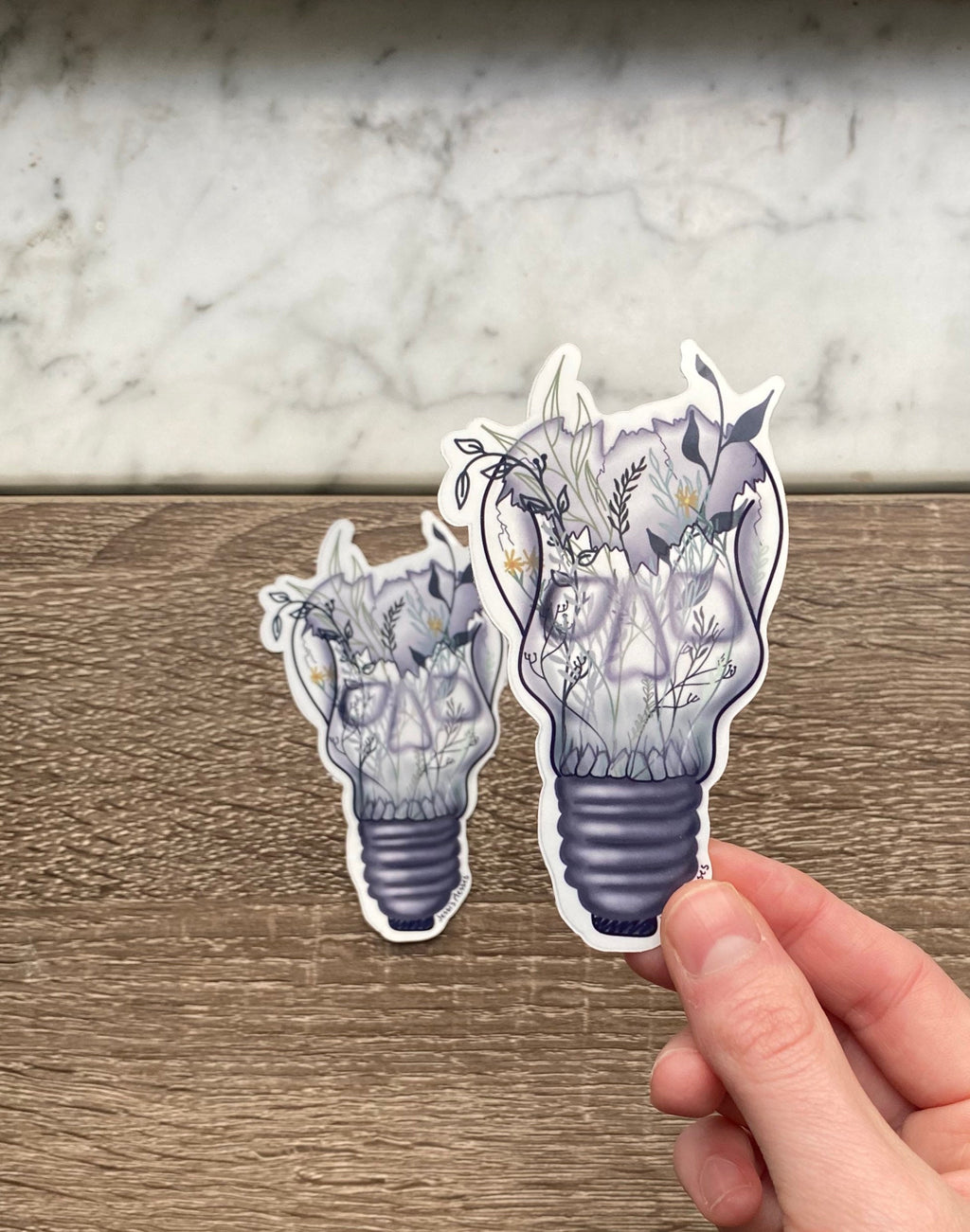 botanical lightbulb terrarium sticker