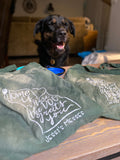 Home is where the dog greets you tote bag