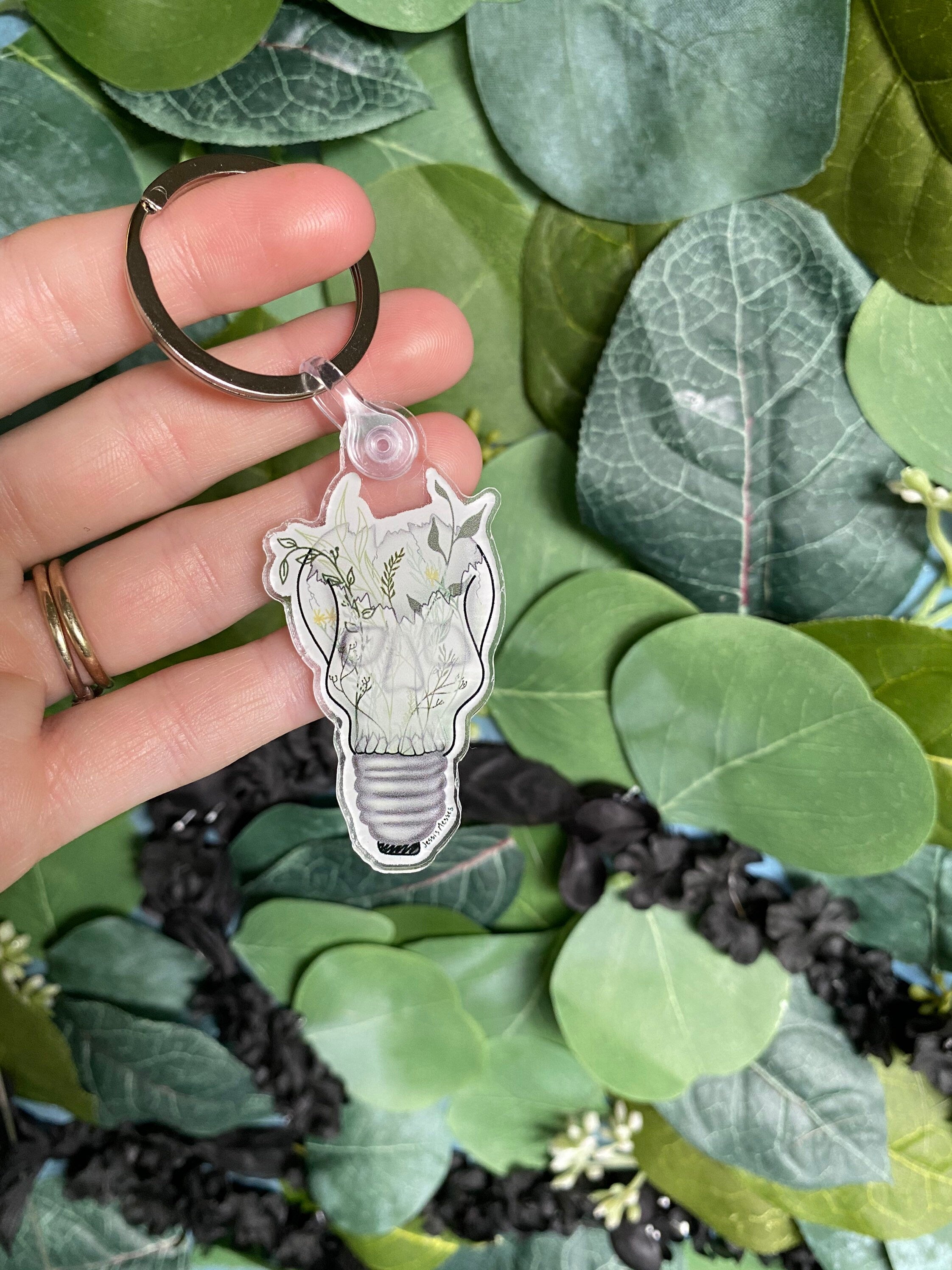 Skull terrarium keychain