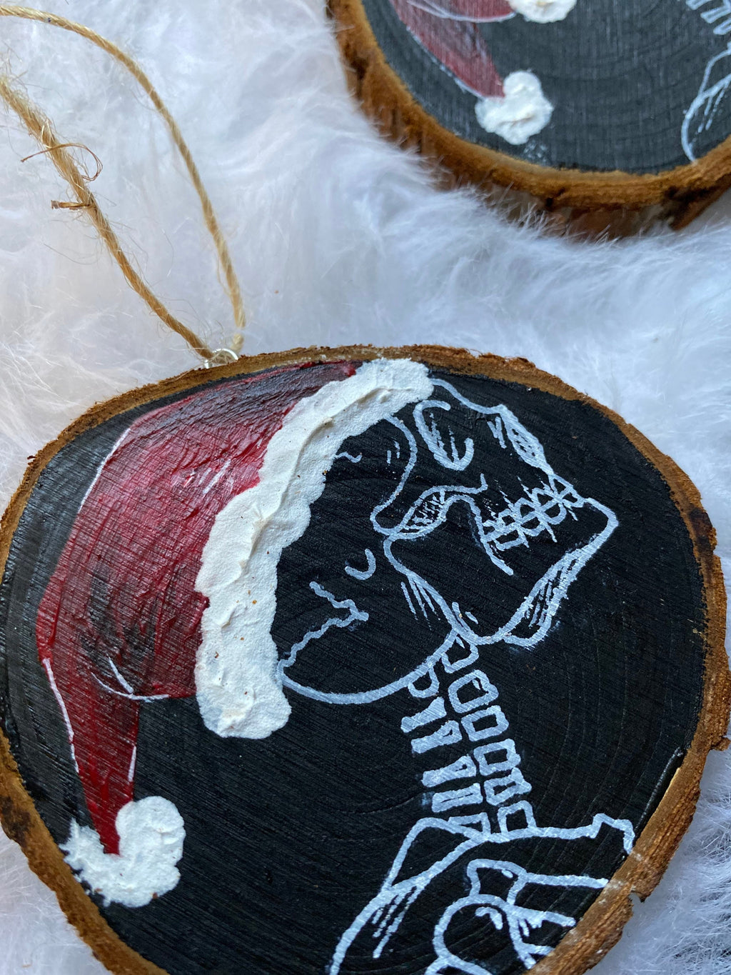 santa hat skeleton ornament