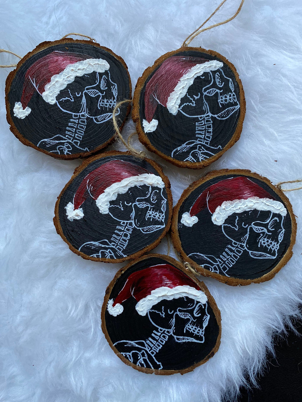 santa hat skeleton ornament