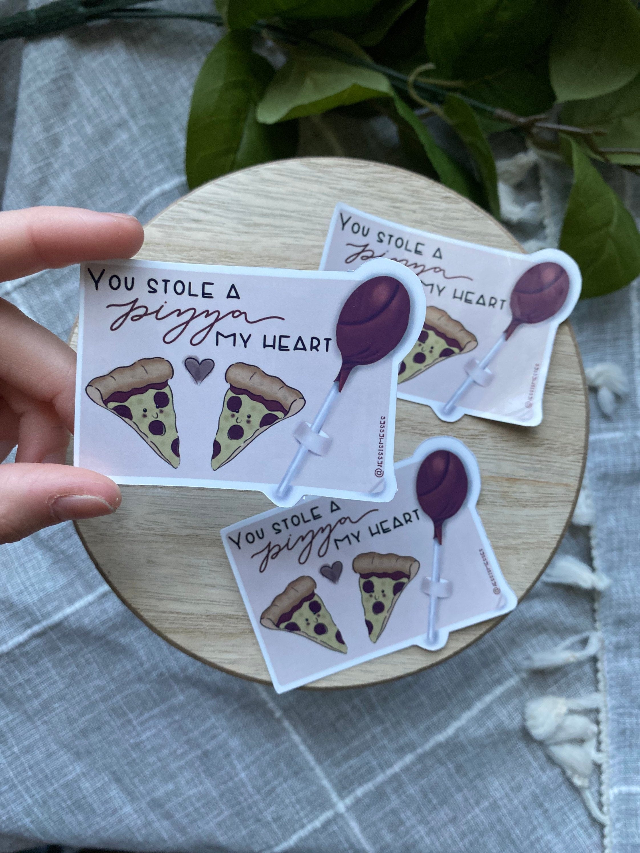 you stole a pizza my heart Valentine Sticker