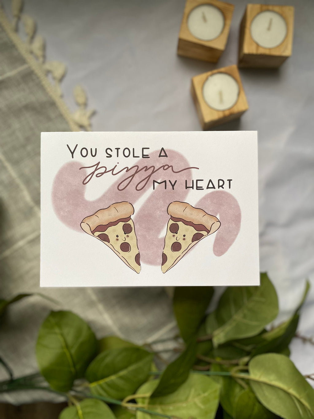 you stole a pizza my heart 5x7 card