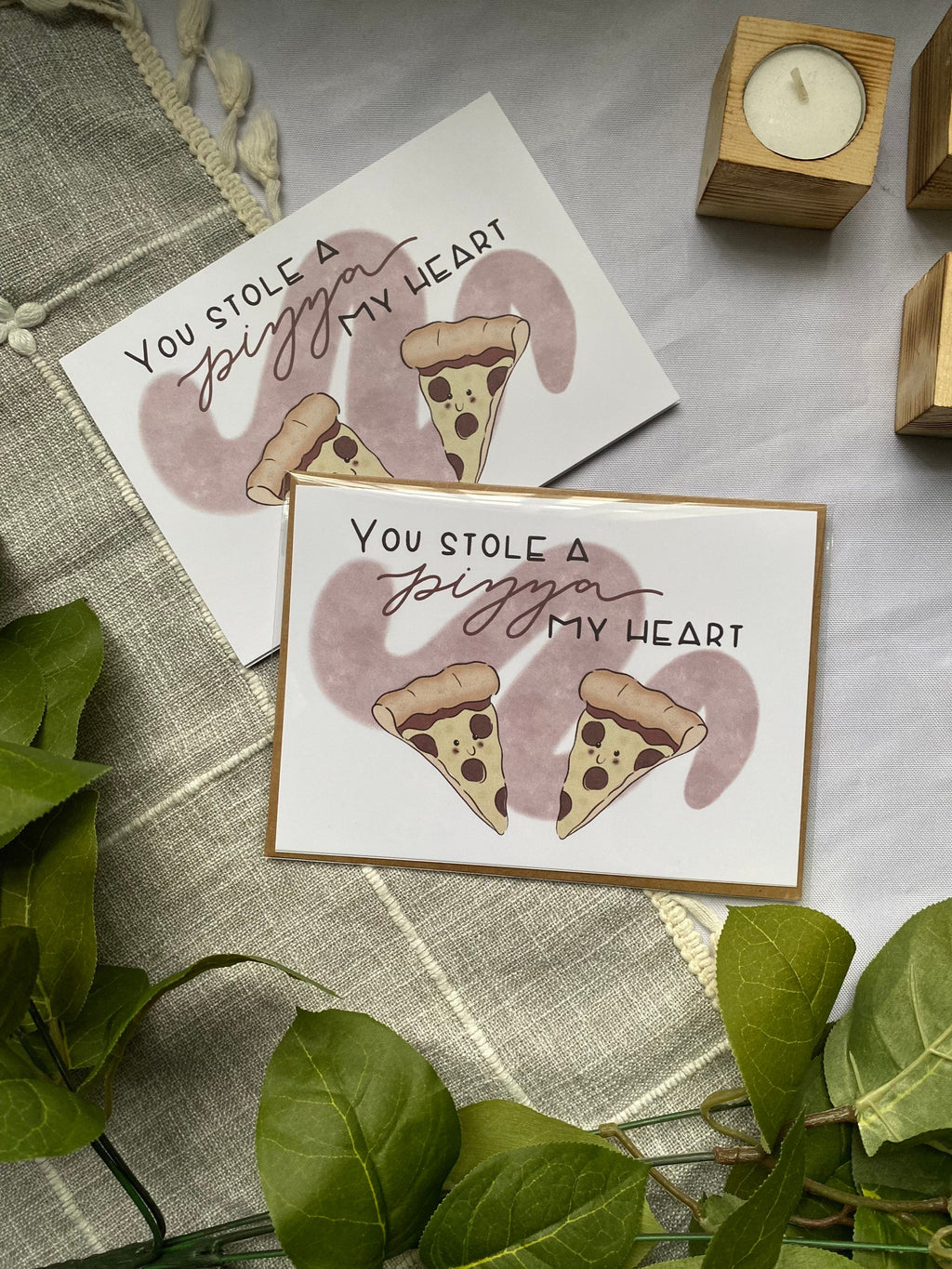 you stole a pizza my heart 5x7 card