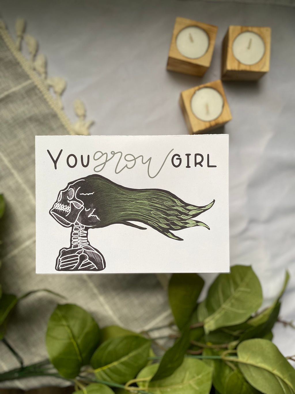 You Grow Girl greeting card