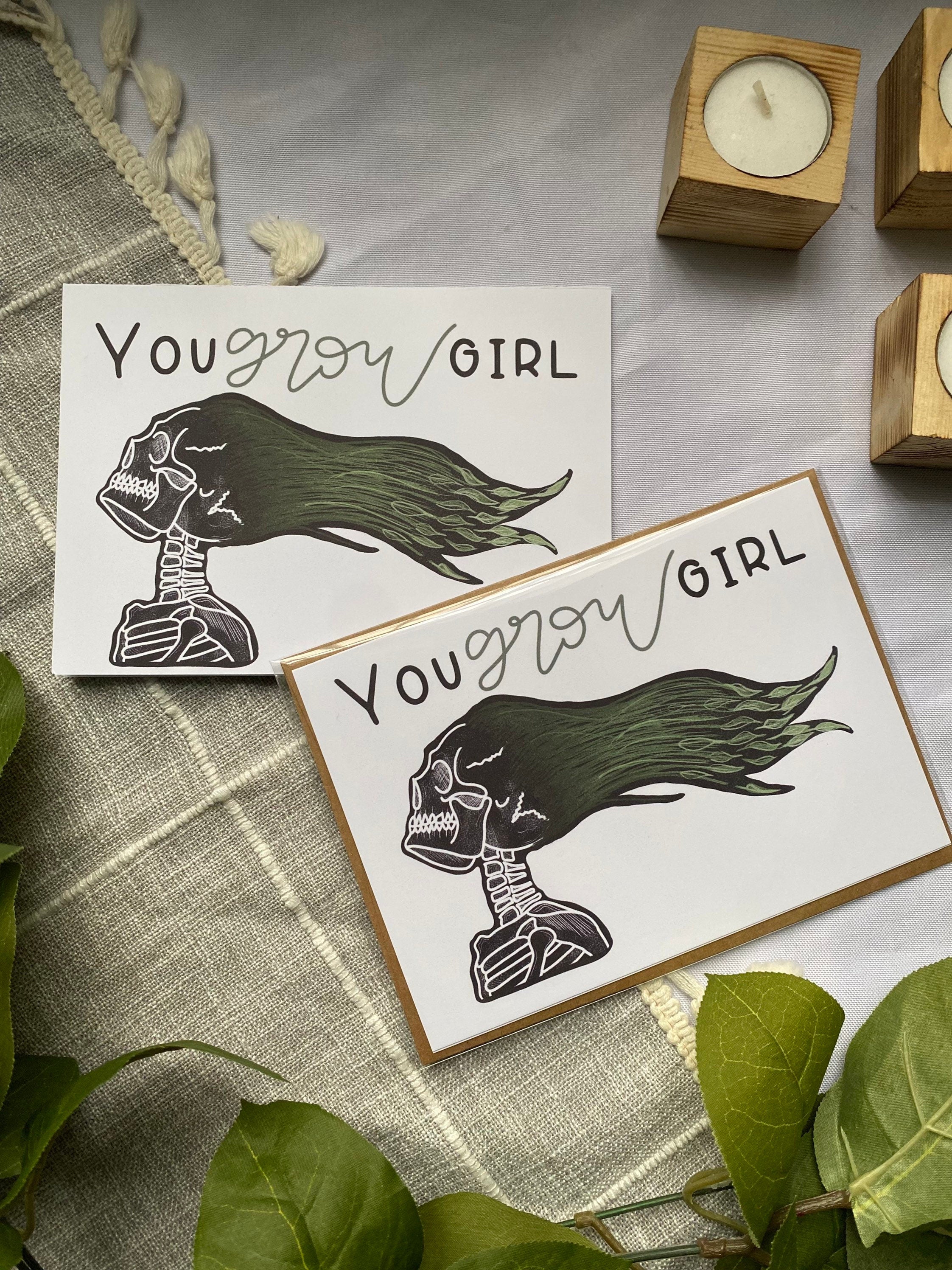 You Grow Girl greeting card