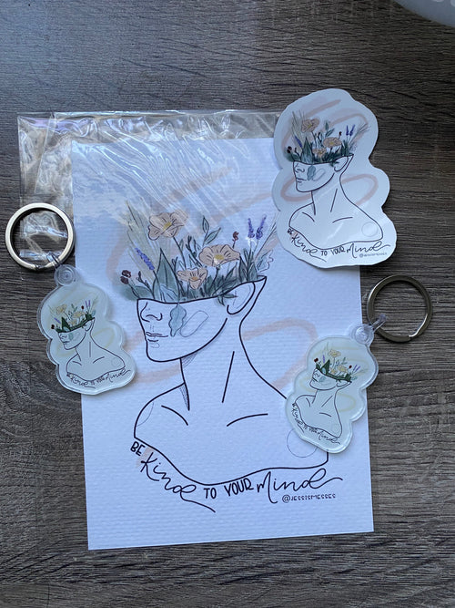 Be kind to your mind keychain