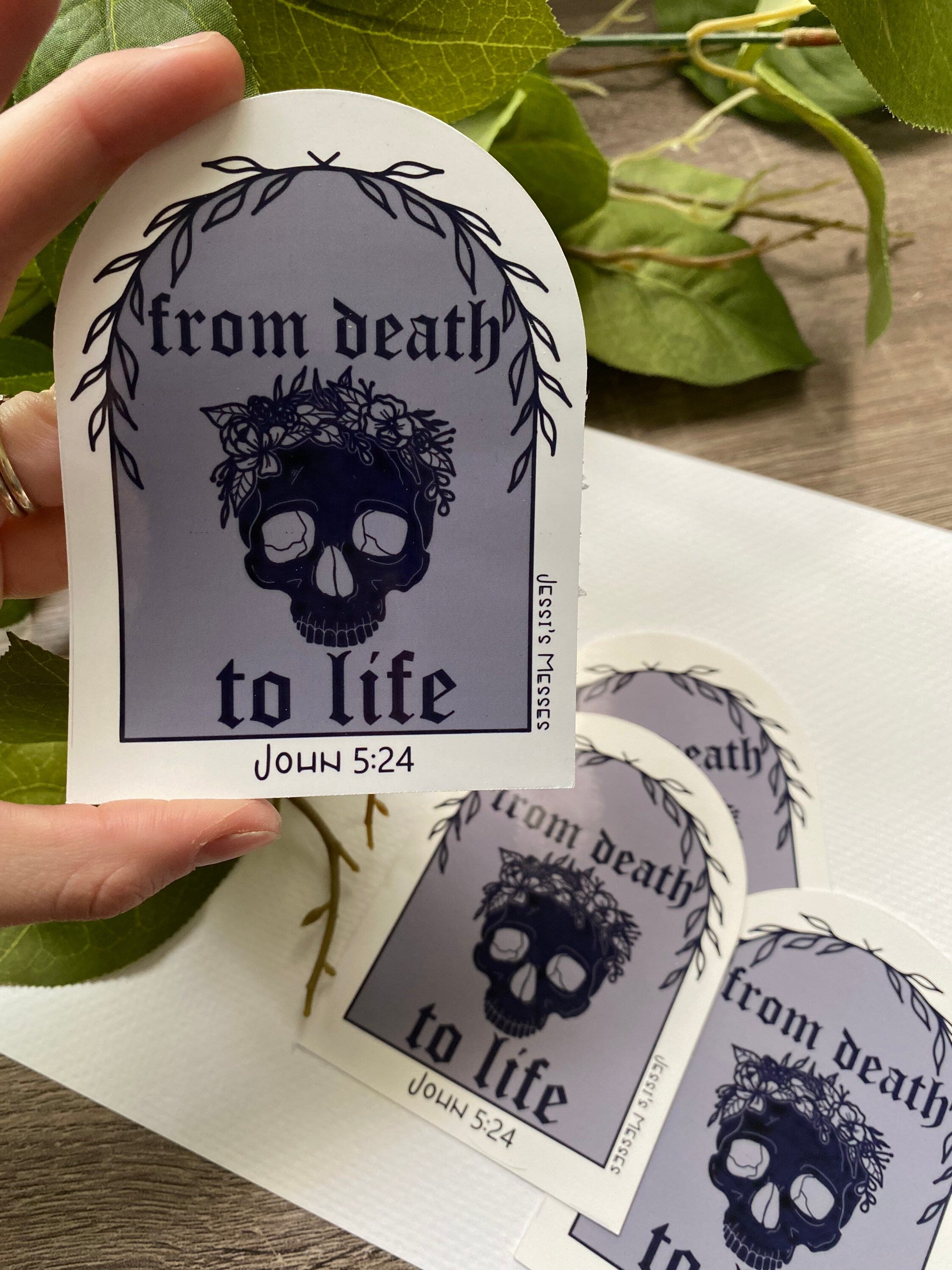 From death to life glossy sticker, John 5 24