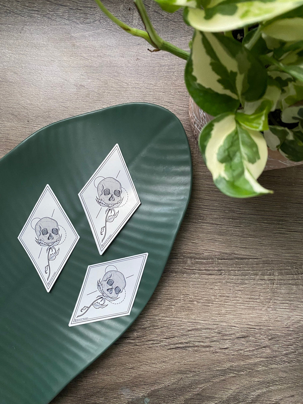skull flower vinyl sticker