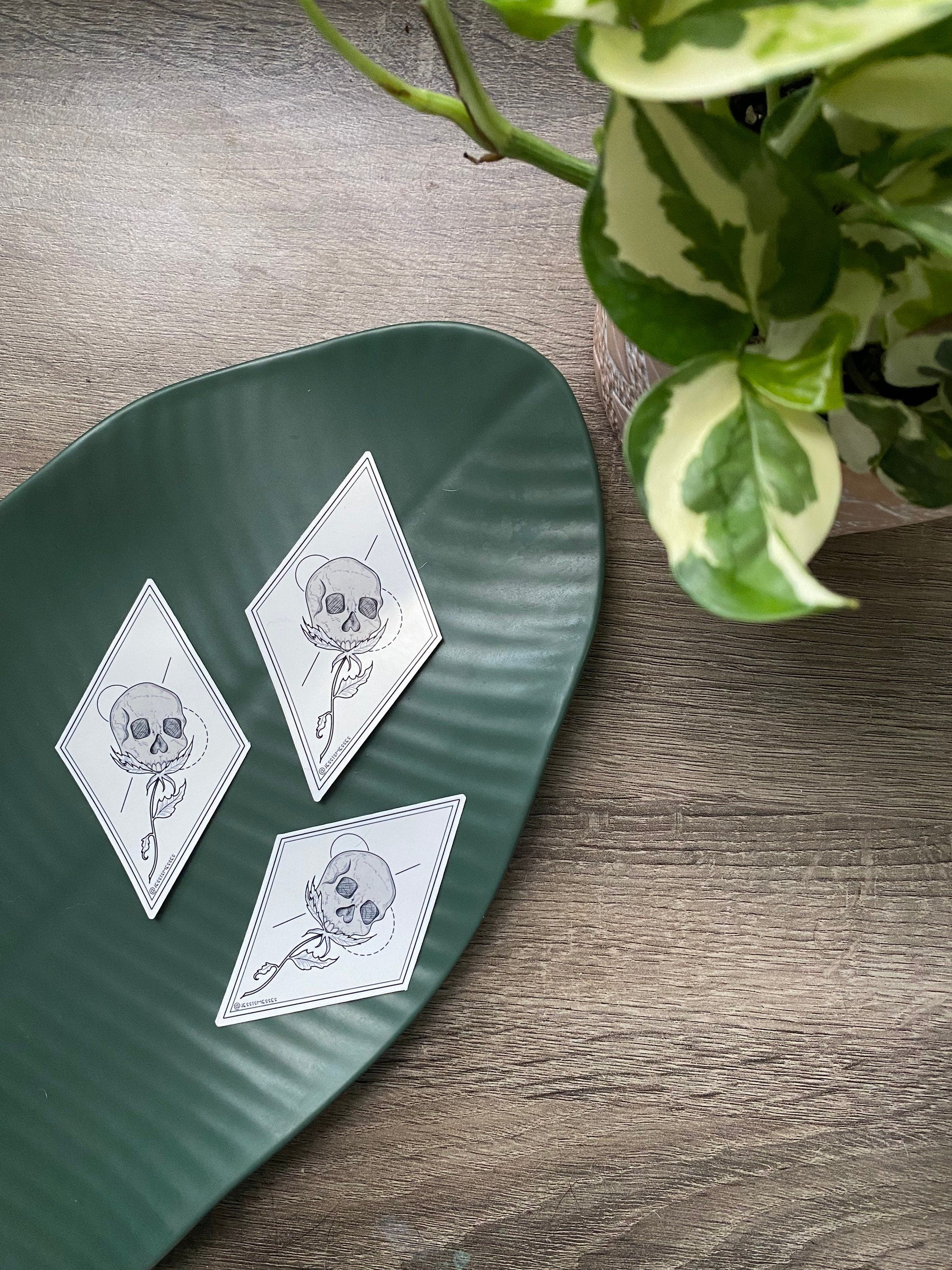 skull flower vinyl sticker