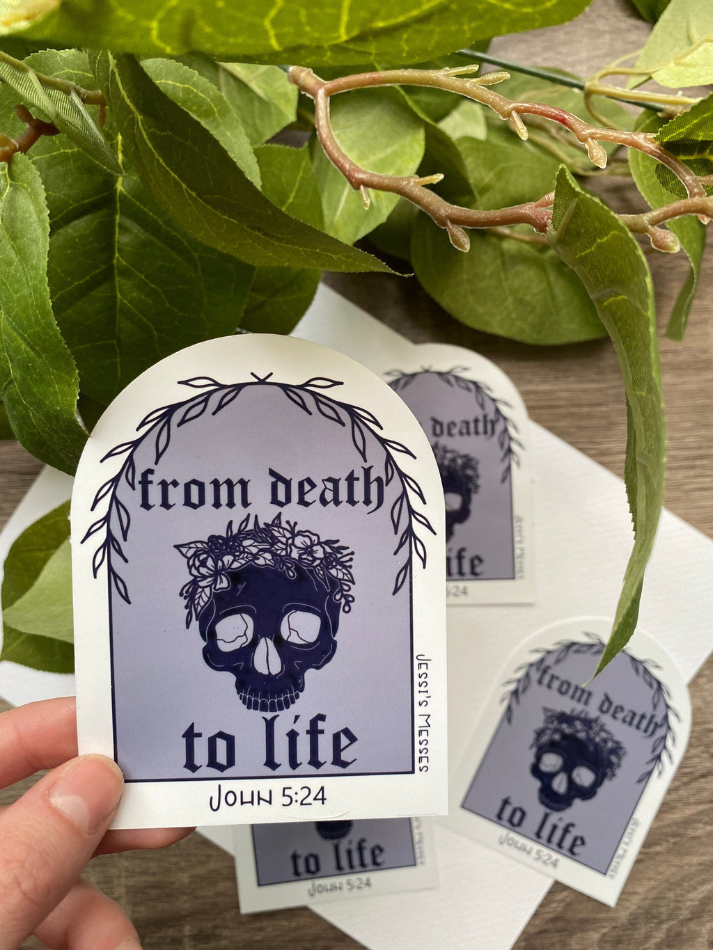From death to life glossy sticker, John 5 24