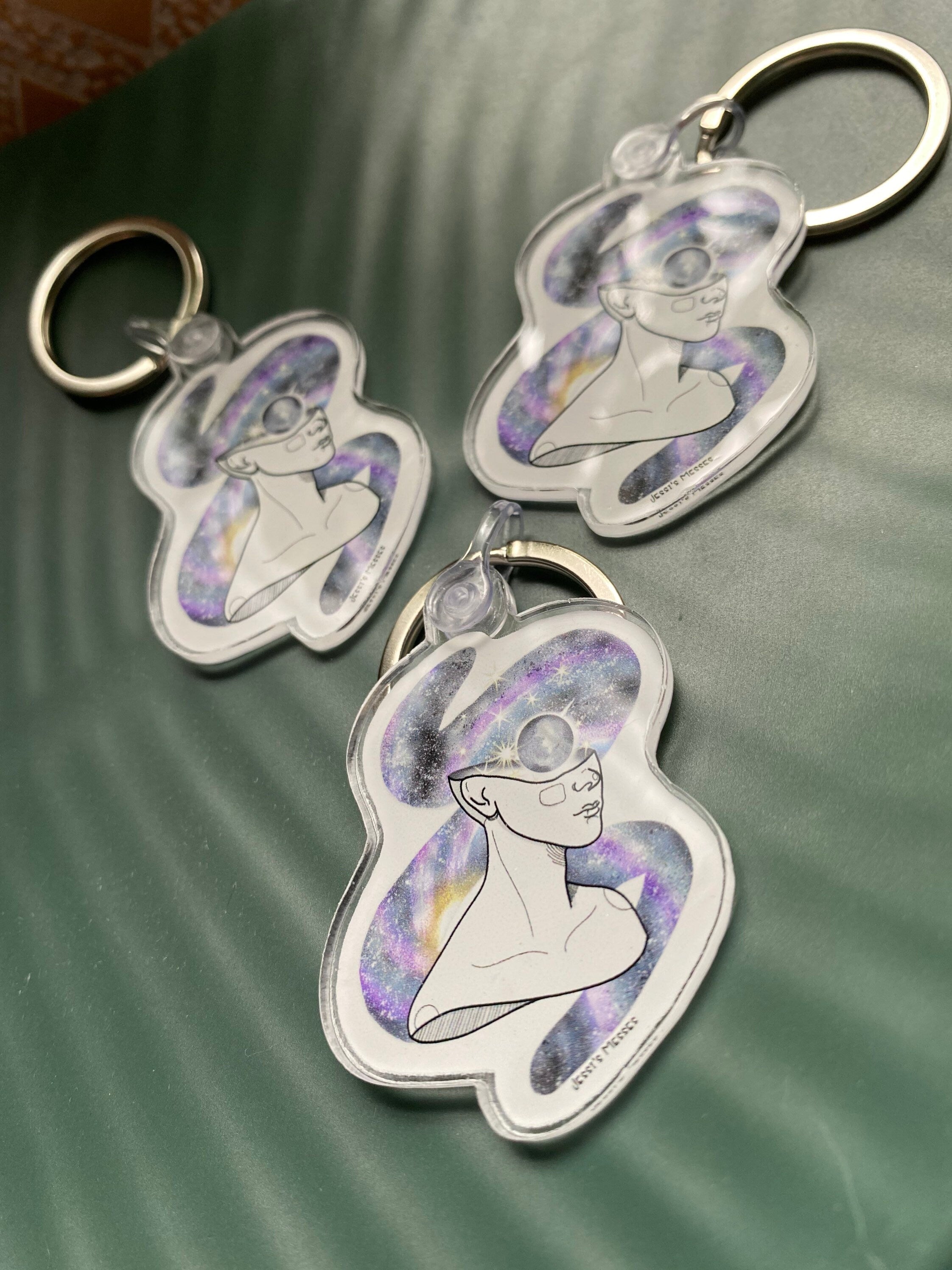 Space Girl Acrylic Keychain