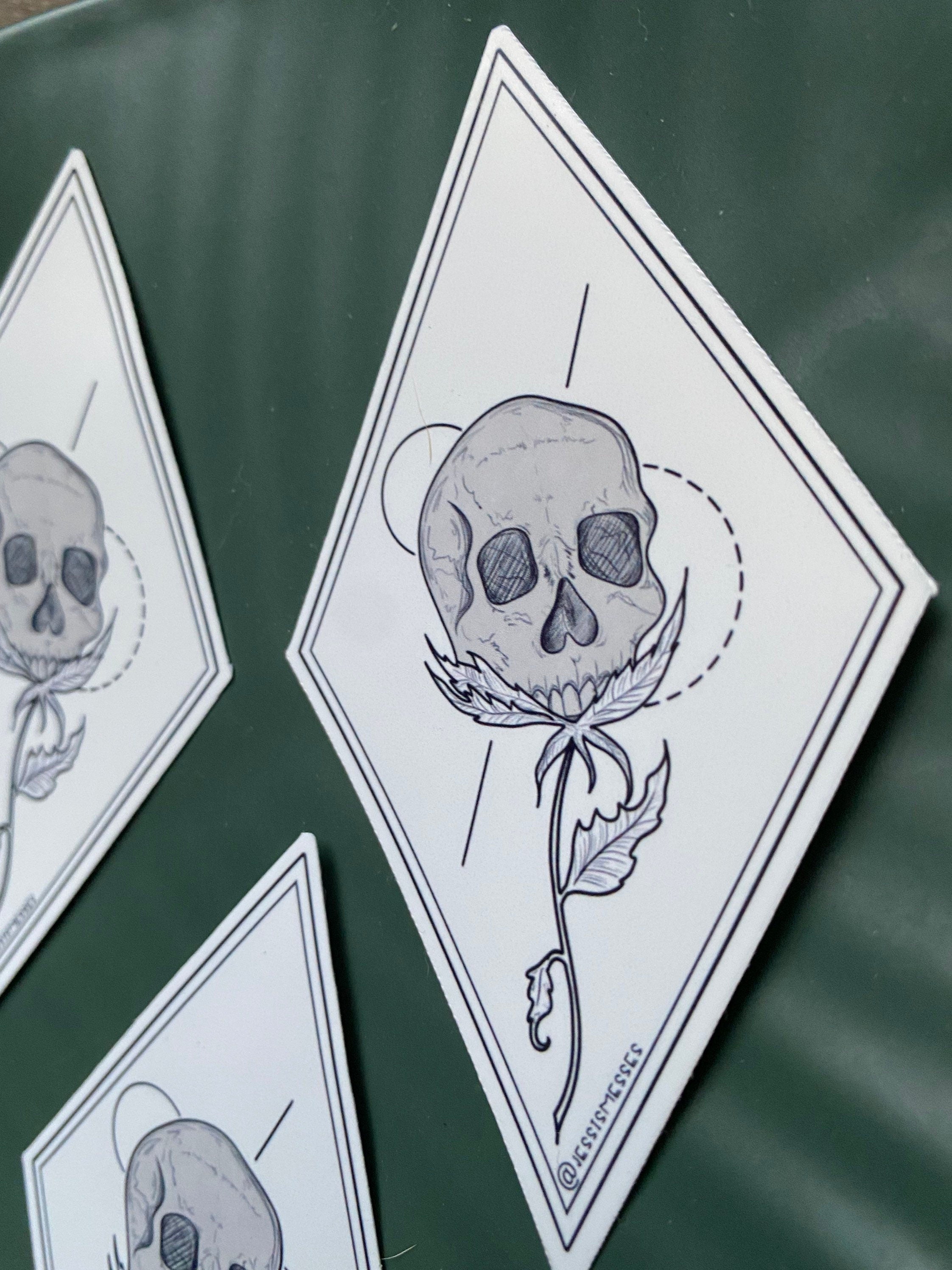 skull flower vinyl sticker