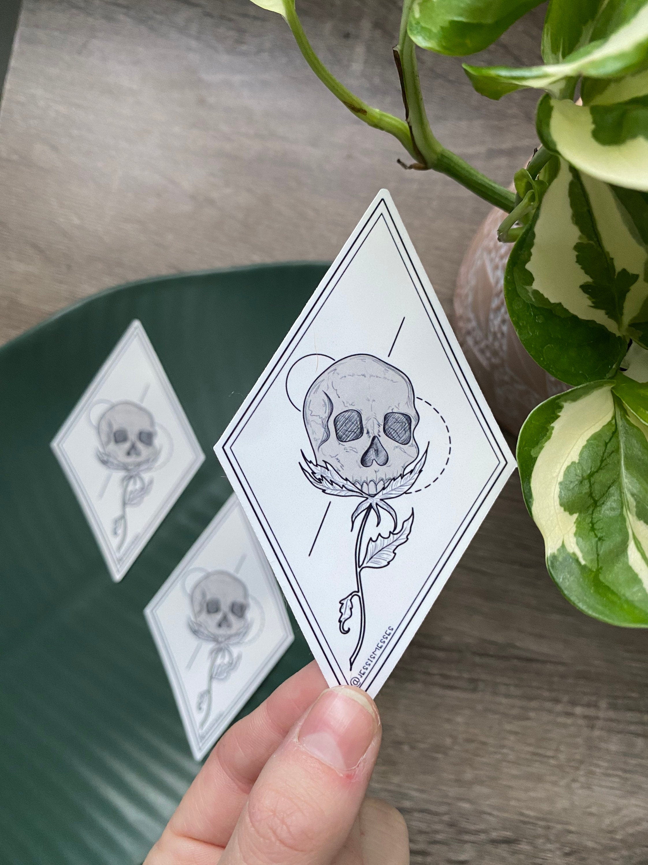 skull flower vinyl sticker