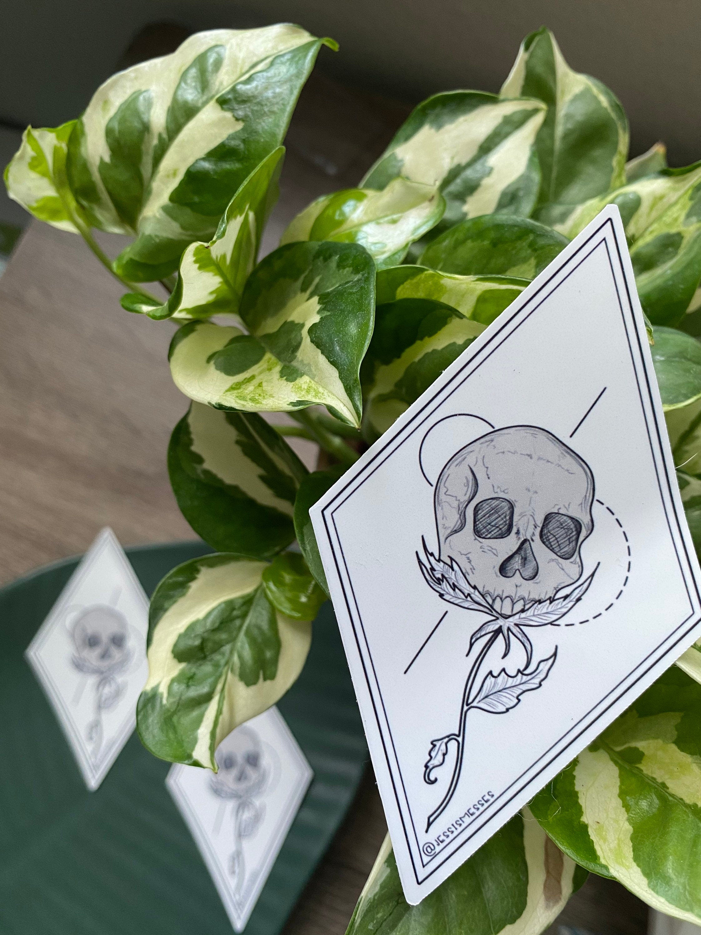 skull flower vinyl sticker