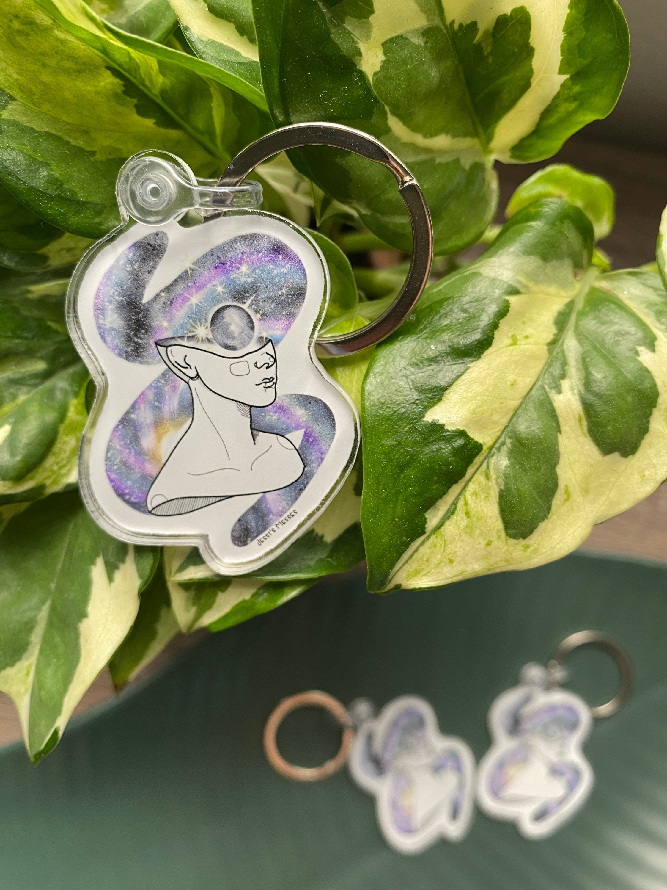 Space Girl Acrylic Keychain