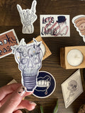 botanical lightbulb terrarium sticker