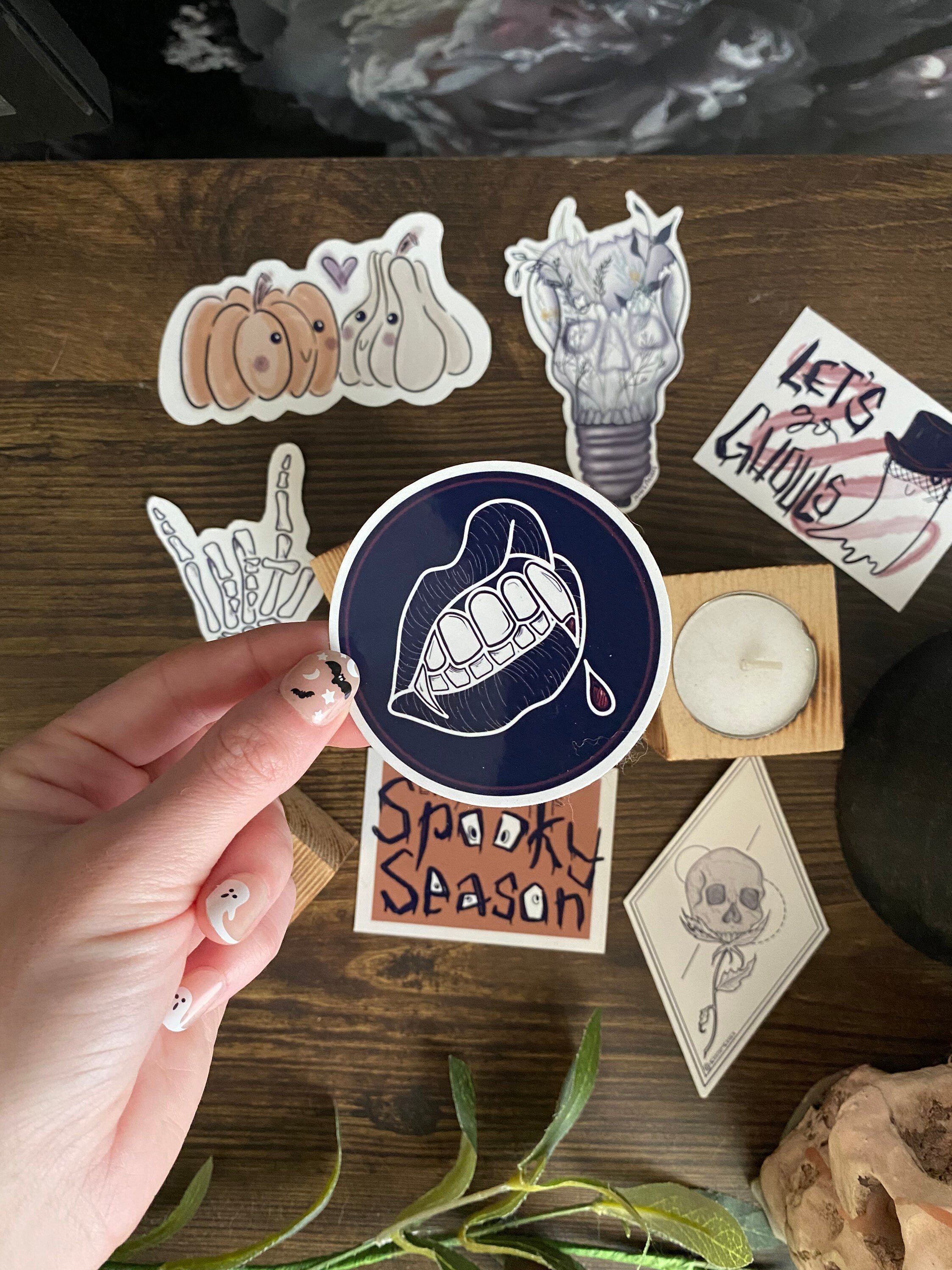 vampire lips vinyl sticker