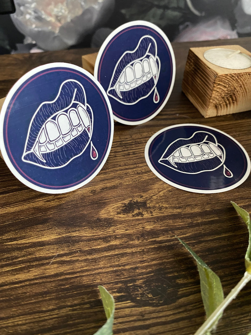 vampire lips vinyl sticker