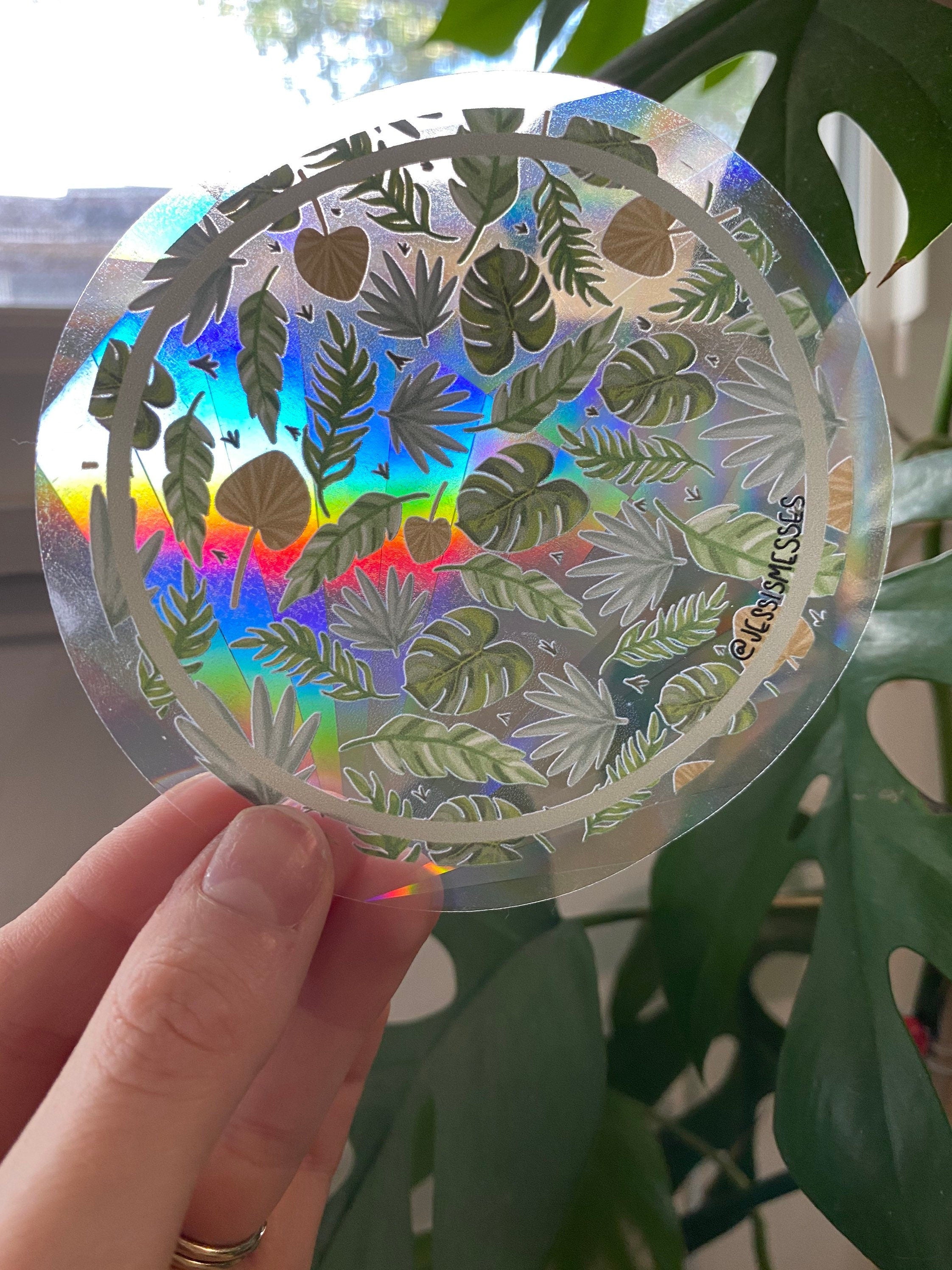 Tropical Leaf rainbow making suncatcher