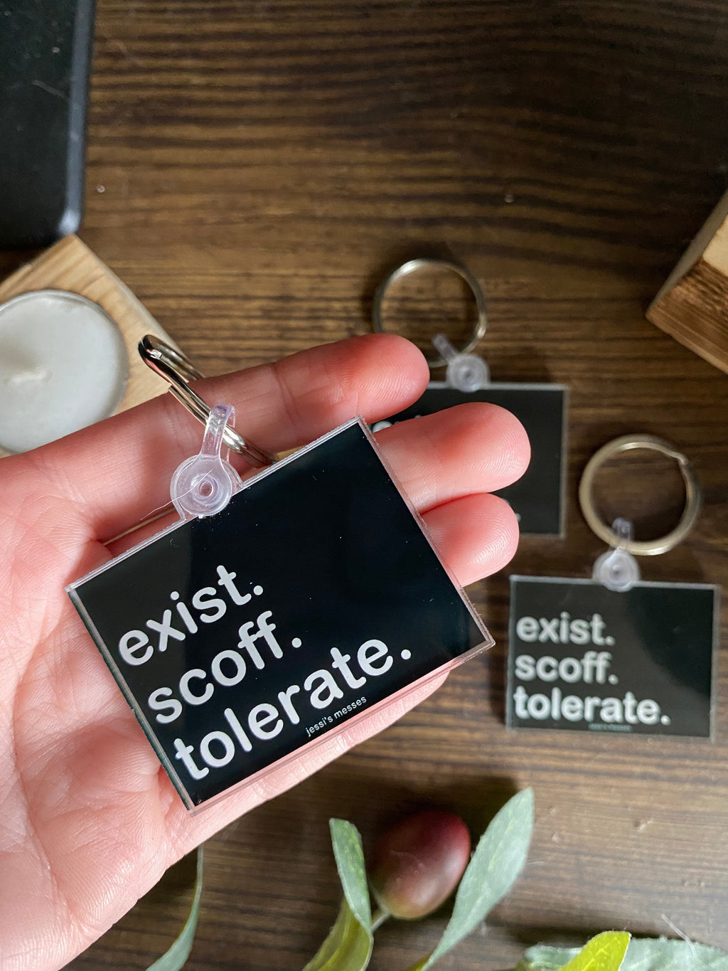 Exist Scoff Tolerate Keychain:l