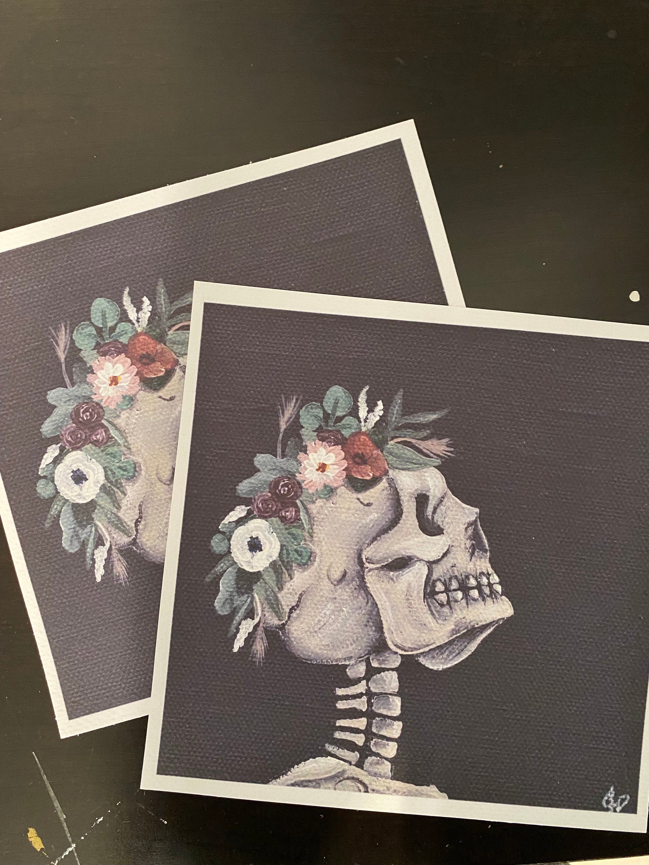 flower crown skull print