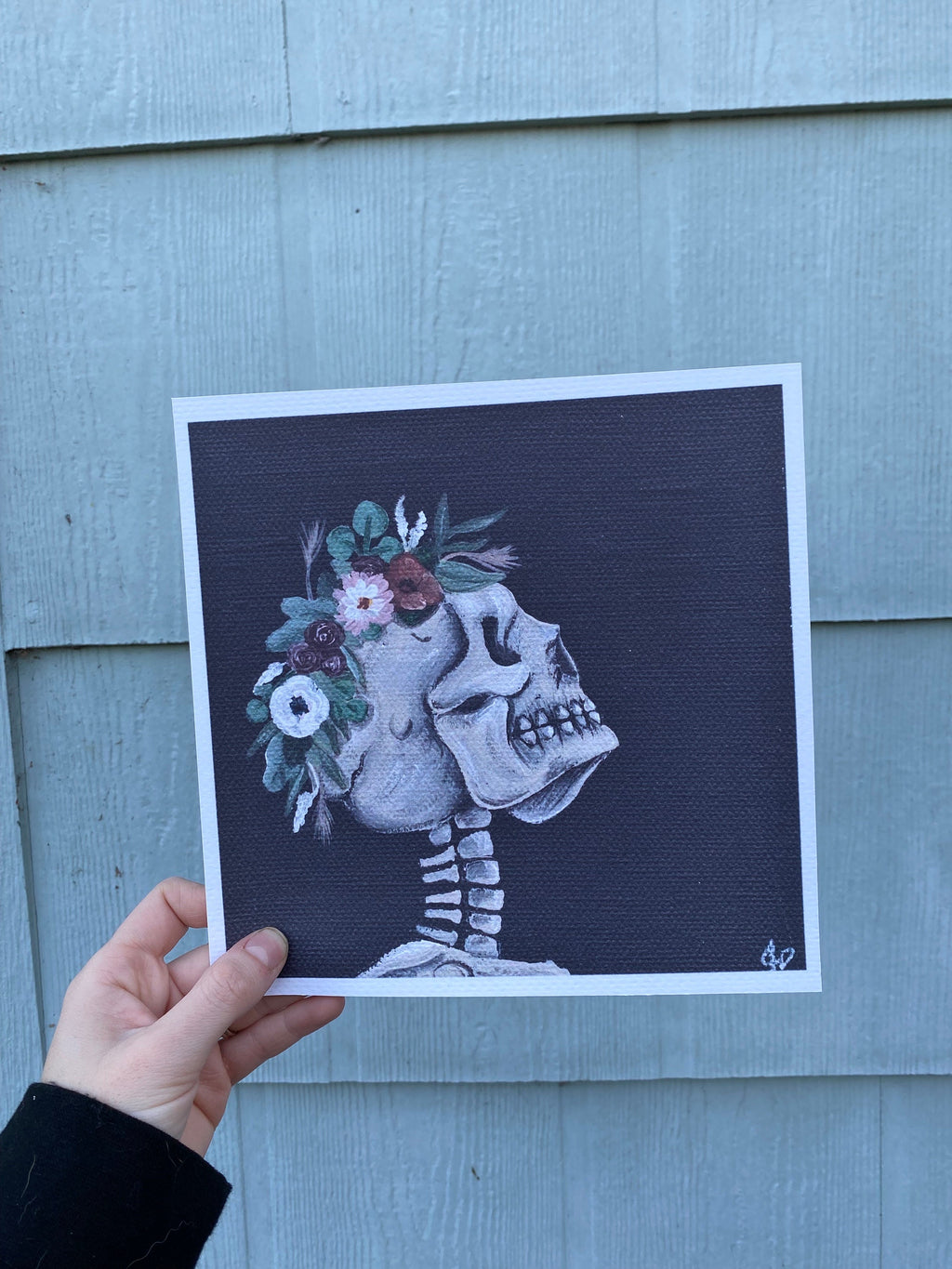 flower crown skull print
