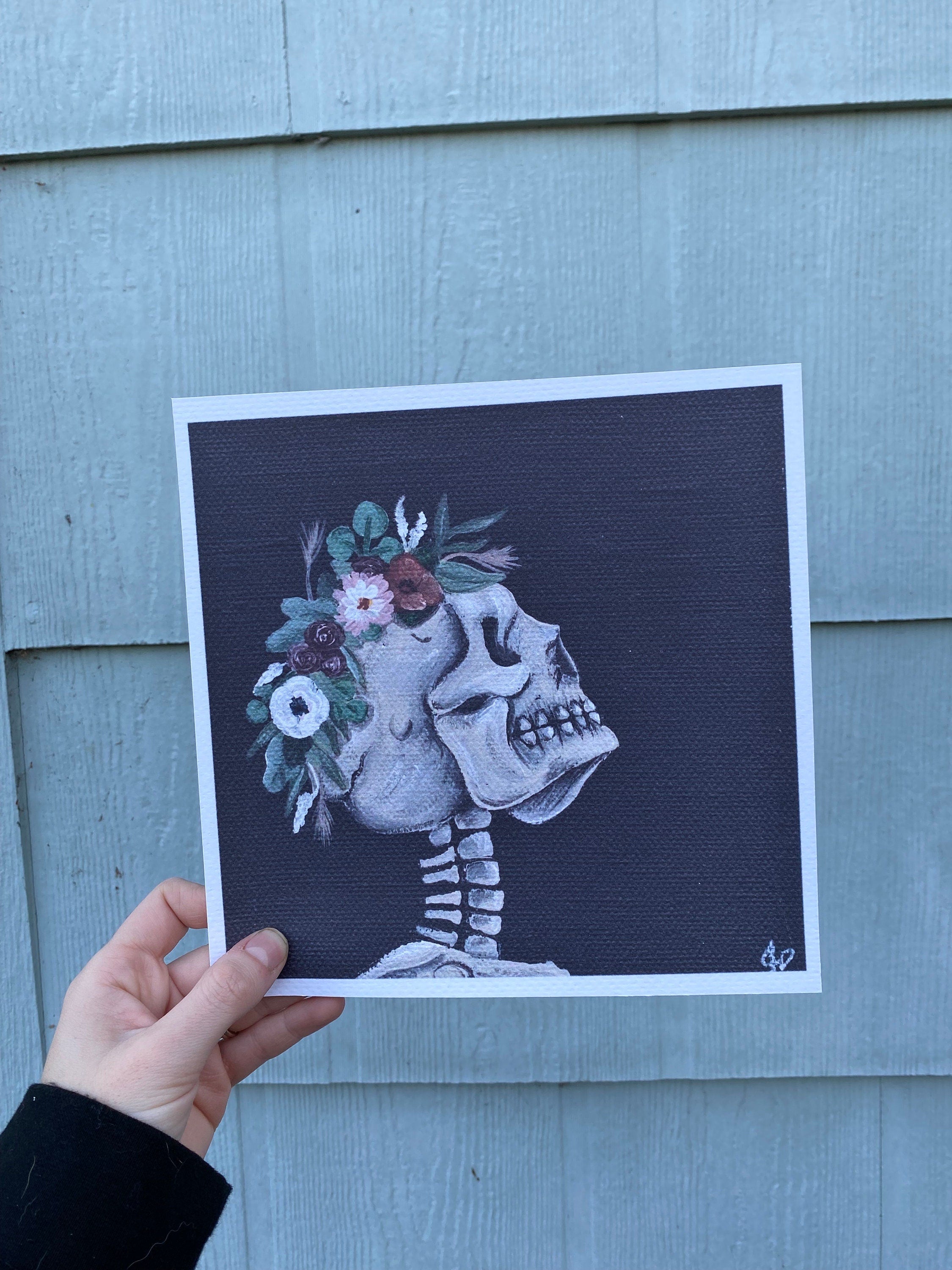 flower crown skull print