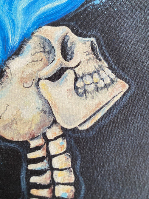 Blue Flame Skeleton painting print