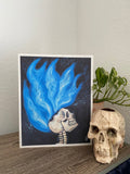 Blue Flame Skeleton painting print