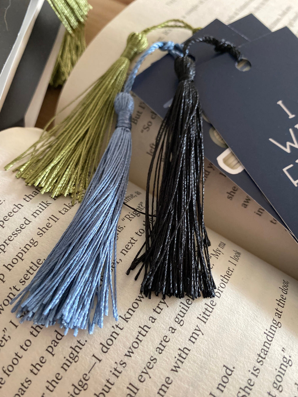 Book Stack Bookmark: "I Will Finish This Book" with Tassel