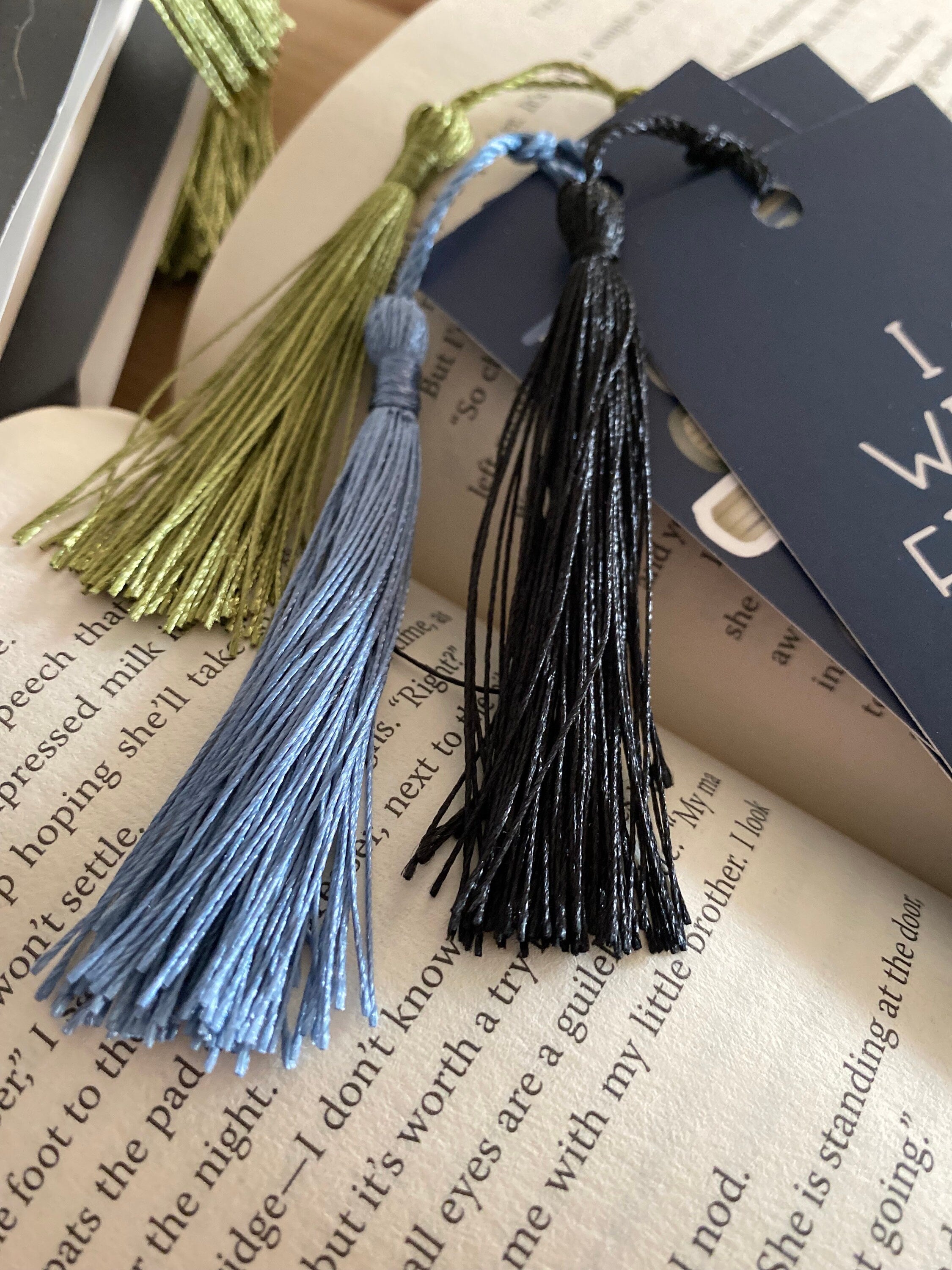 Book Stack Bookmark: "I Will Finish This Book" with Tassel
