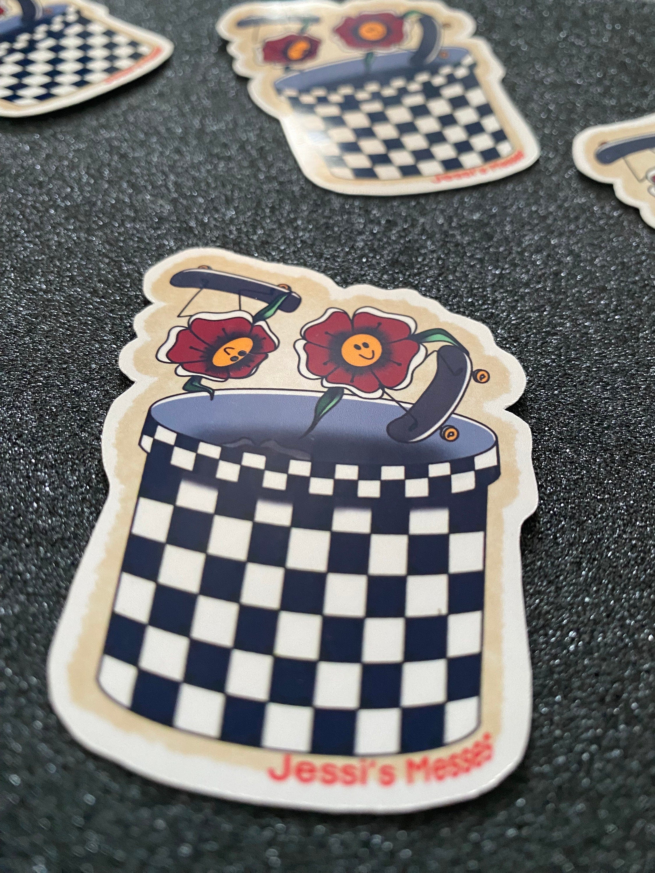 Skateboarding Flowers Sticker