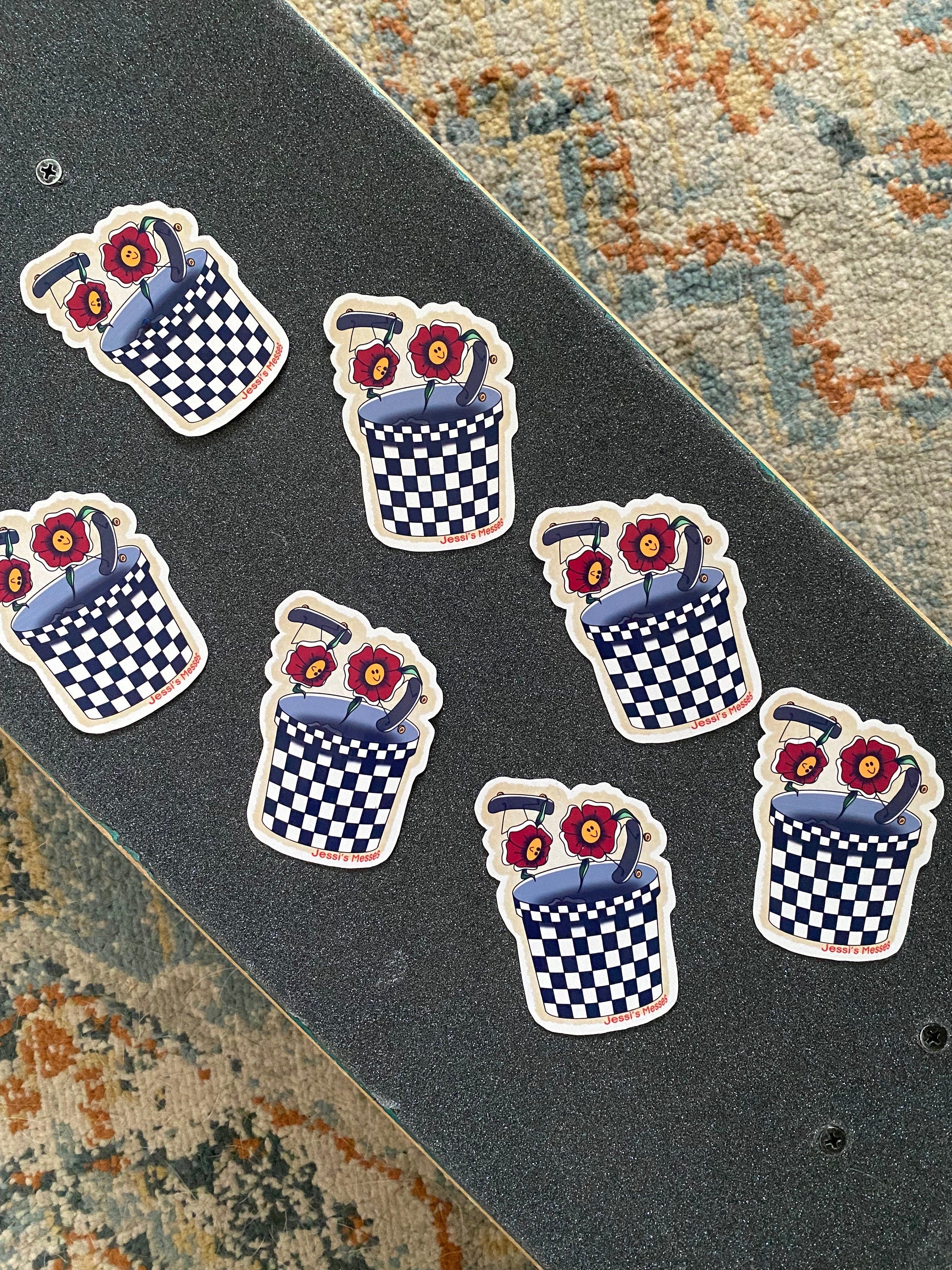 Skateboarding Flowers Sticker