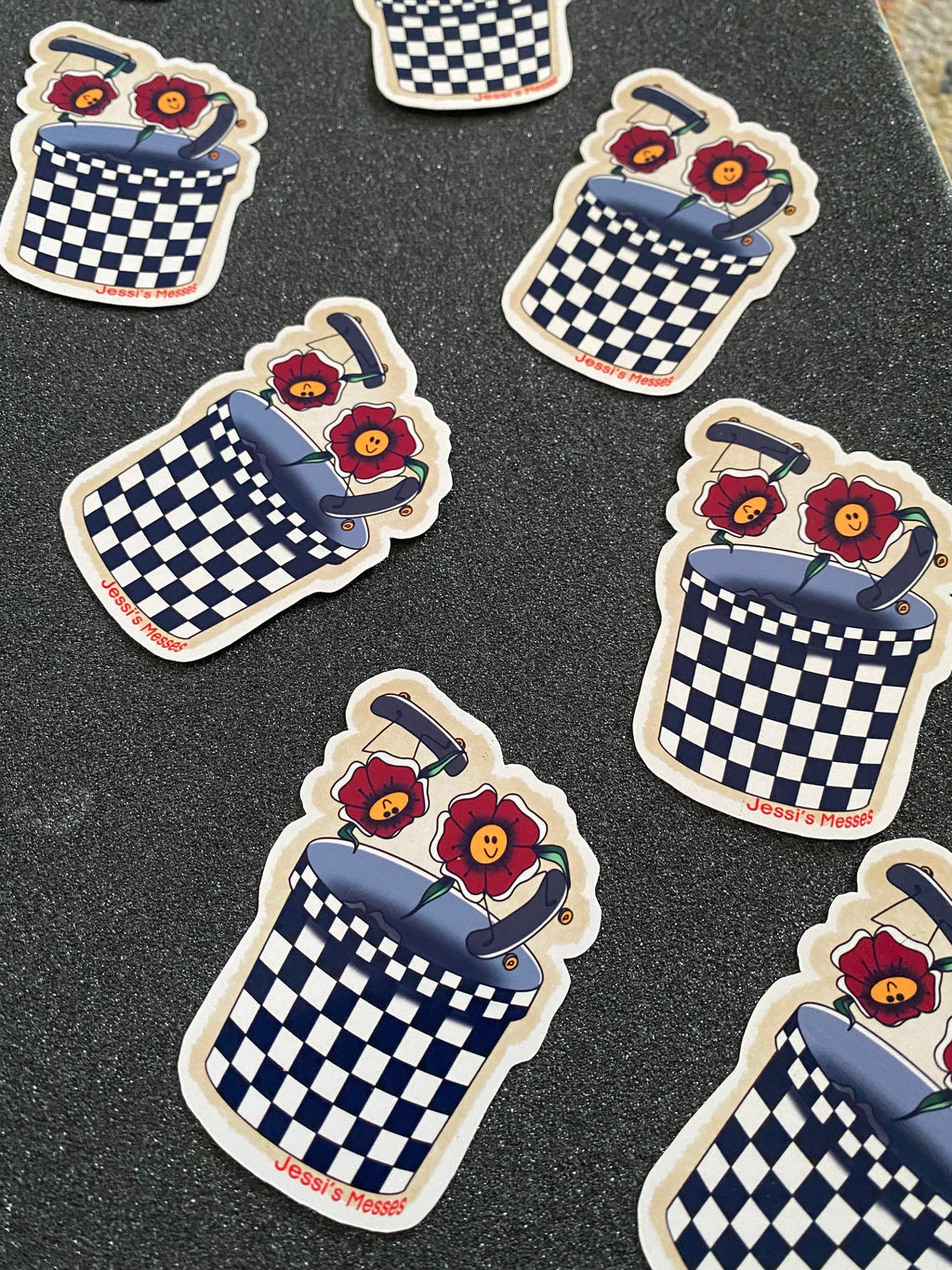 Skateboarding Flowers Sticker