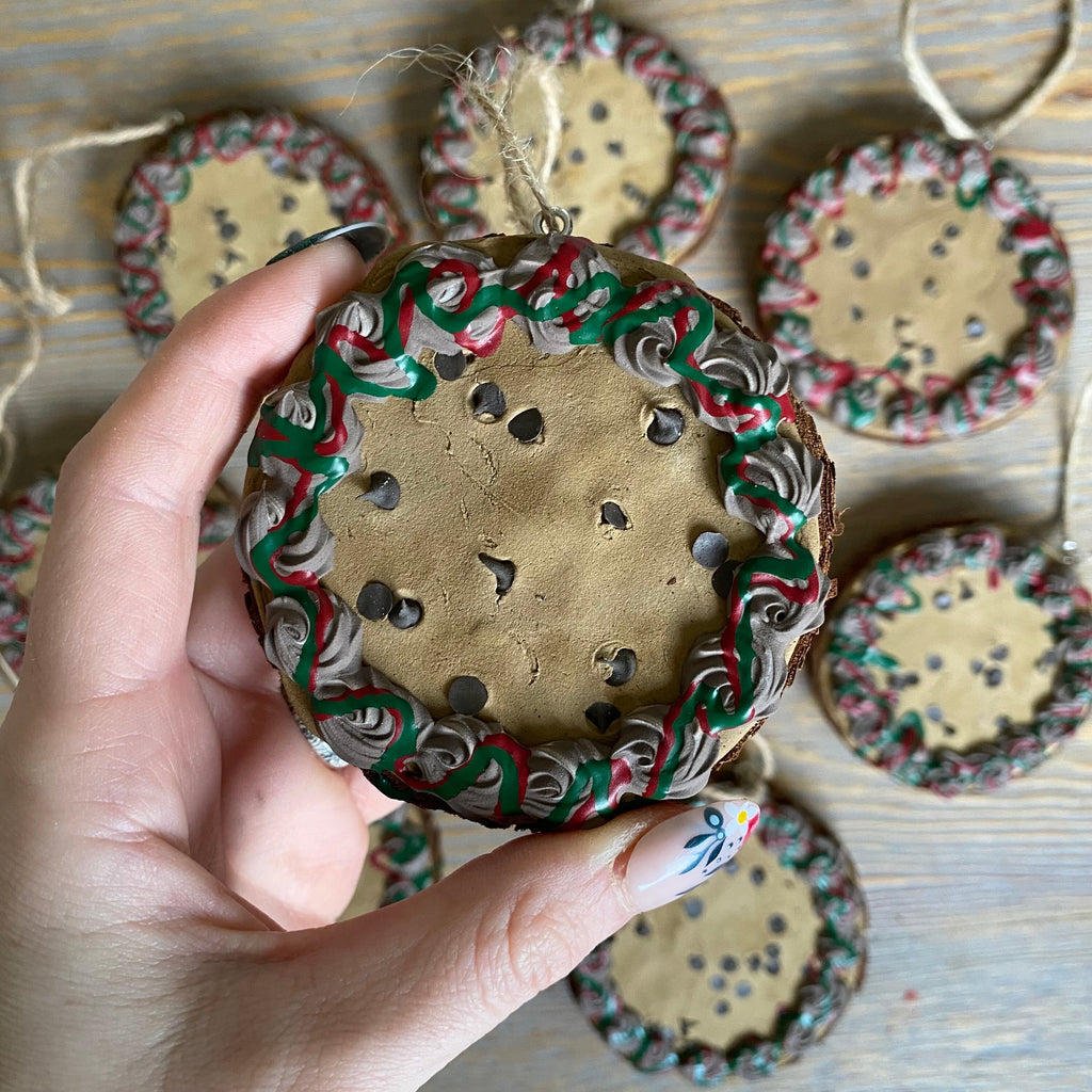 Cookie Cake Wood Slice Christmas Ornament