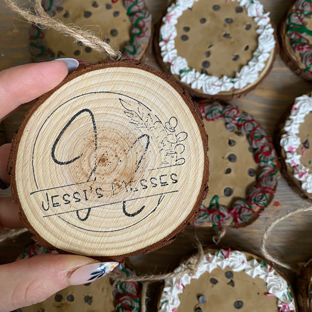 Cookie Cake Wood Slice Christmas Ornament