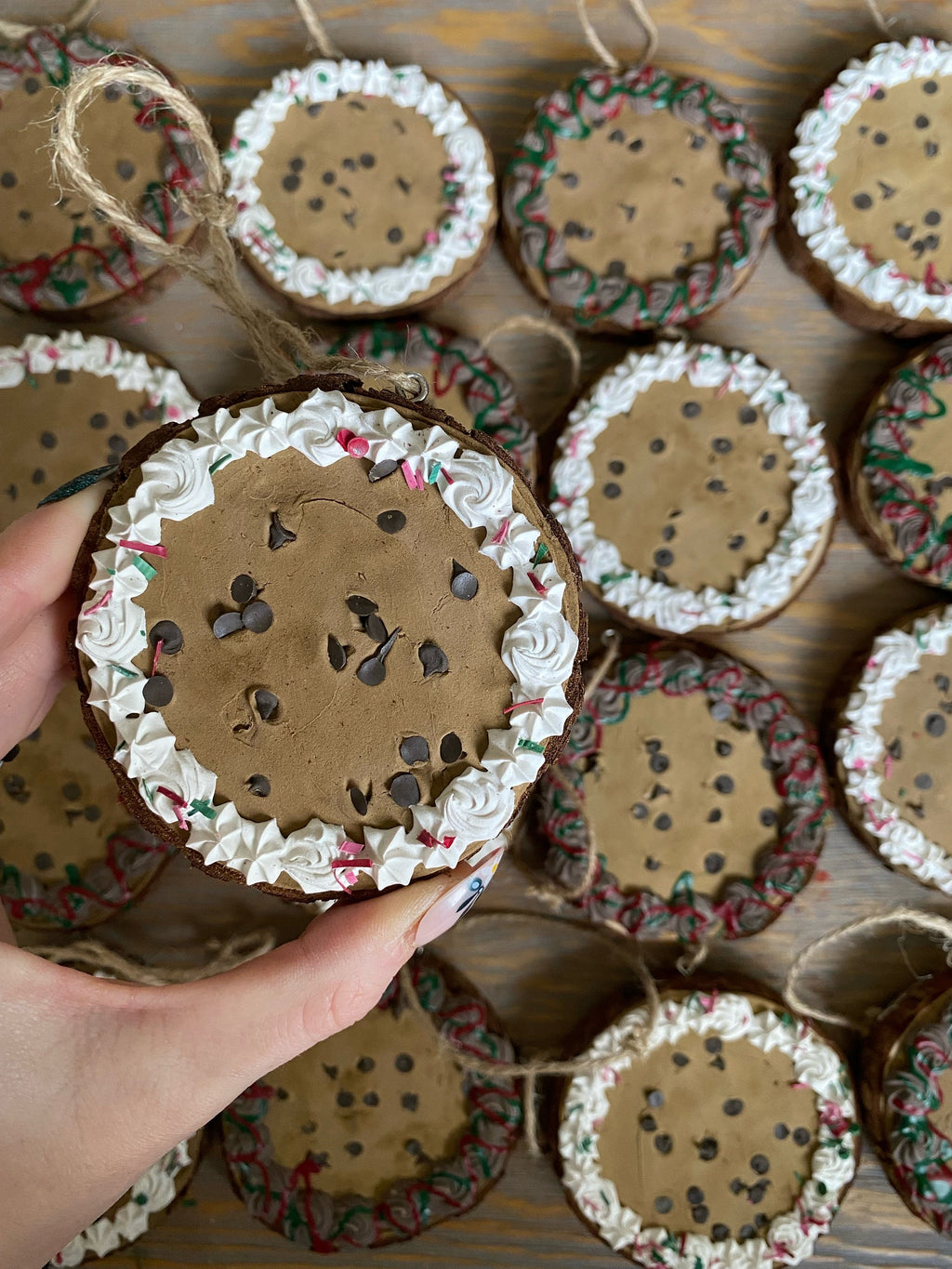 Cookie Cake Wood Slice Christmas Ornament