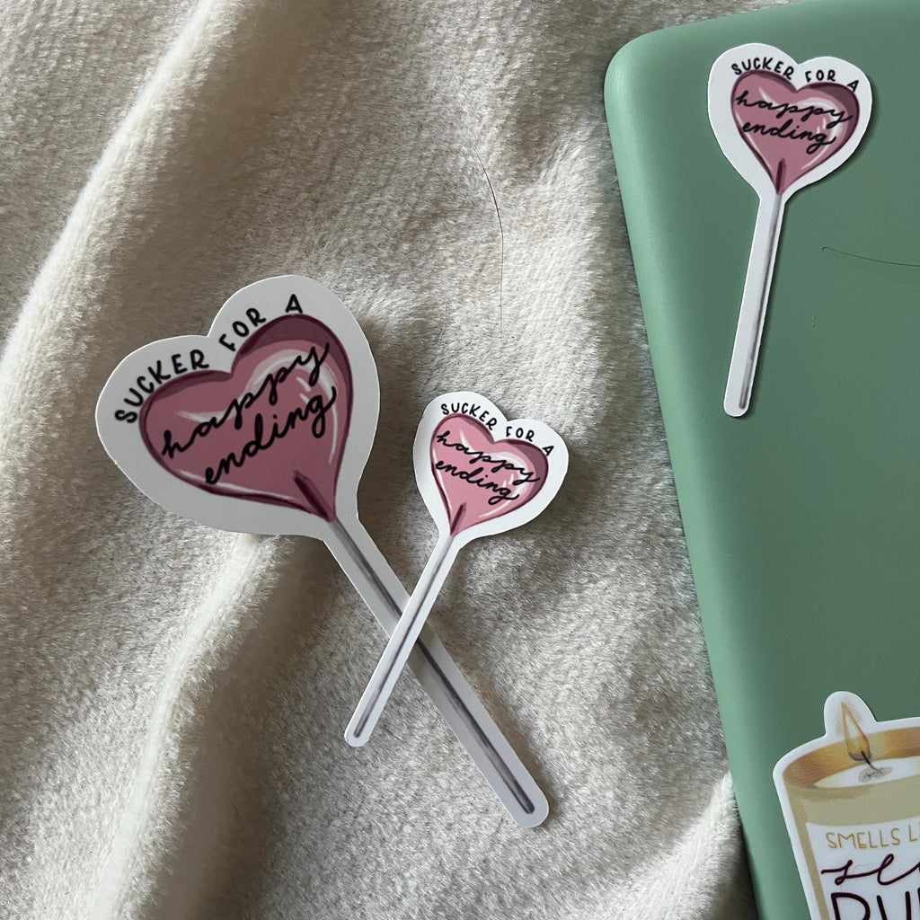 sucker for a happy ending sticker