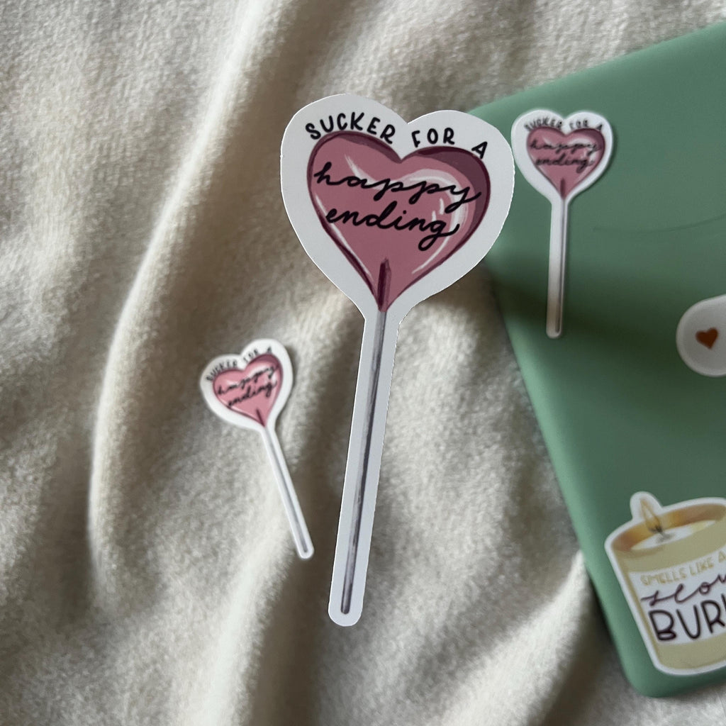 sucker for a happy ending sticker