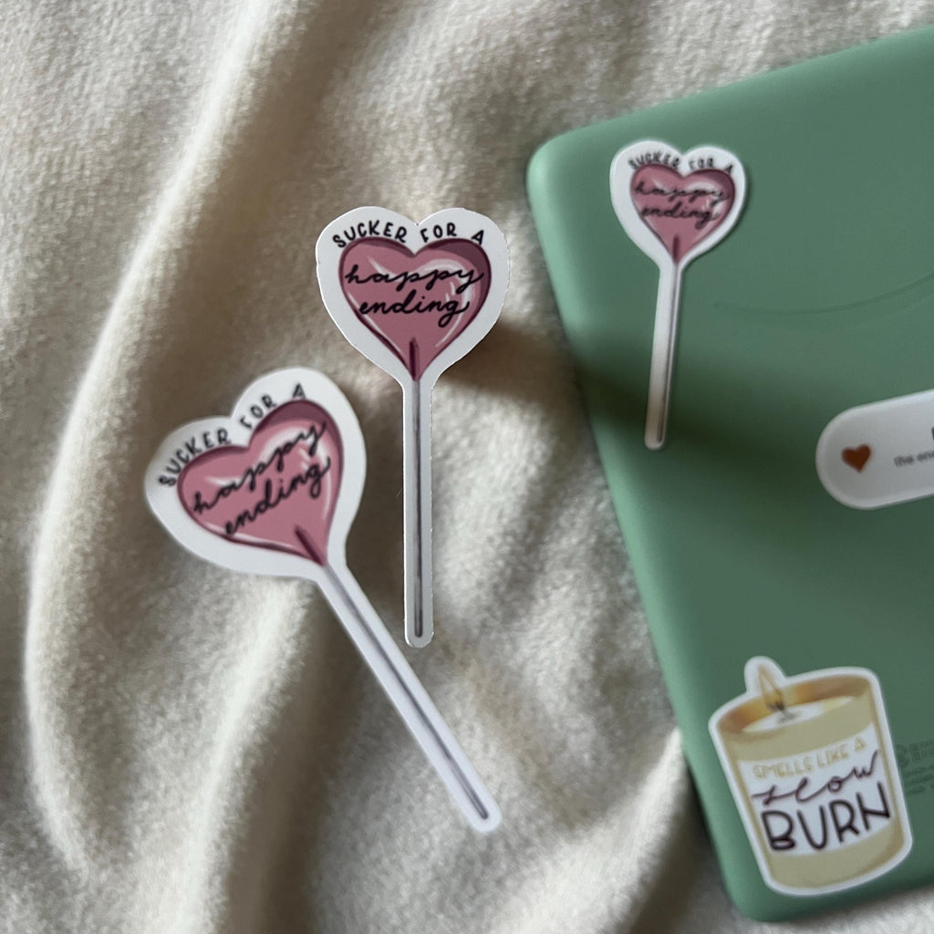 sucker for a happy ending sticker