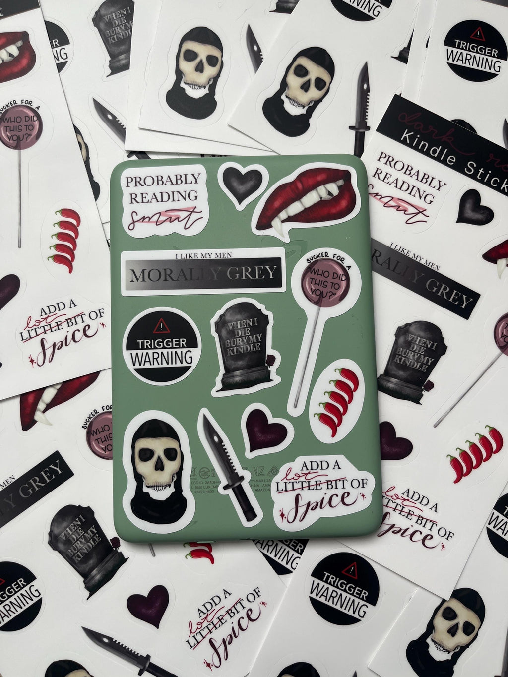 Dark Romance Kindle Sticker Sheet: Spicy Book Decals