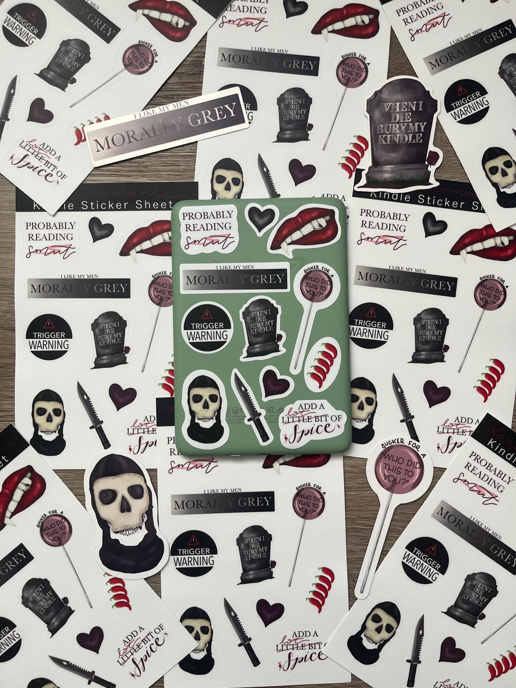 Dark Romance Kindle Sticker Sheet: Spicy Book Decals