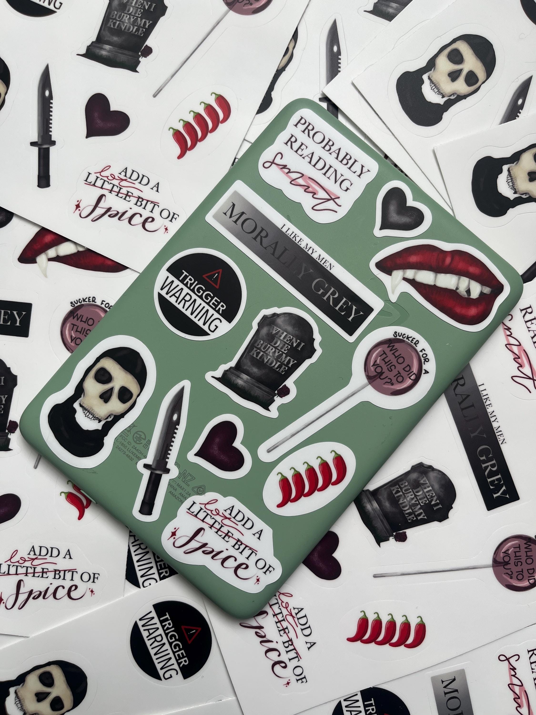 Dark Romance Kindle Sticker Sheet: Spicy Book Decals