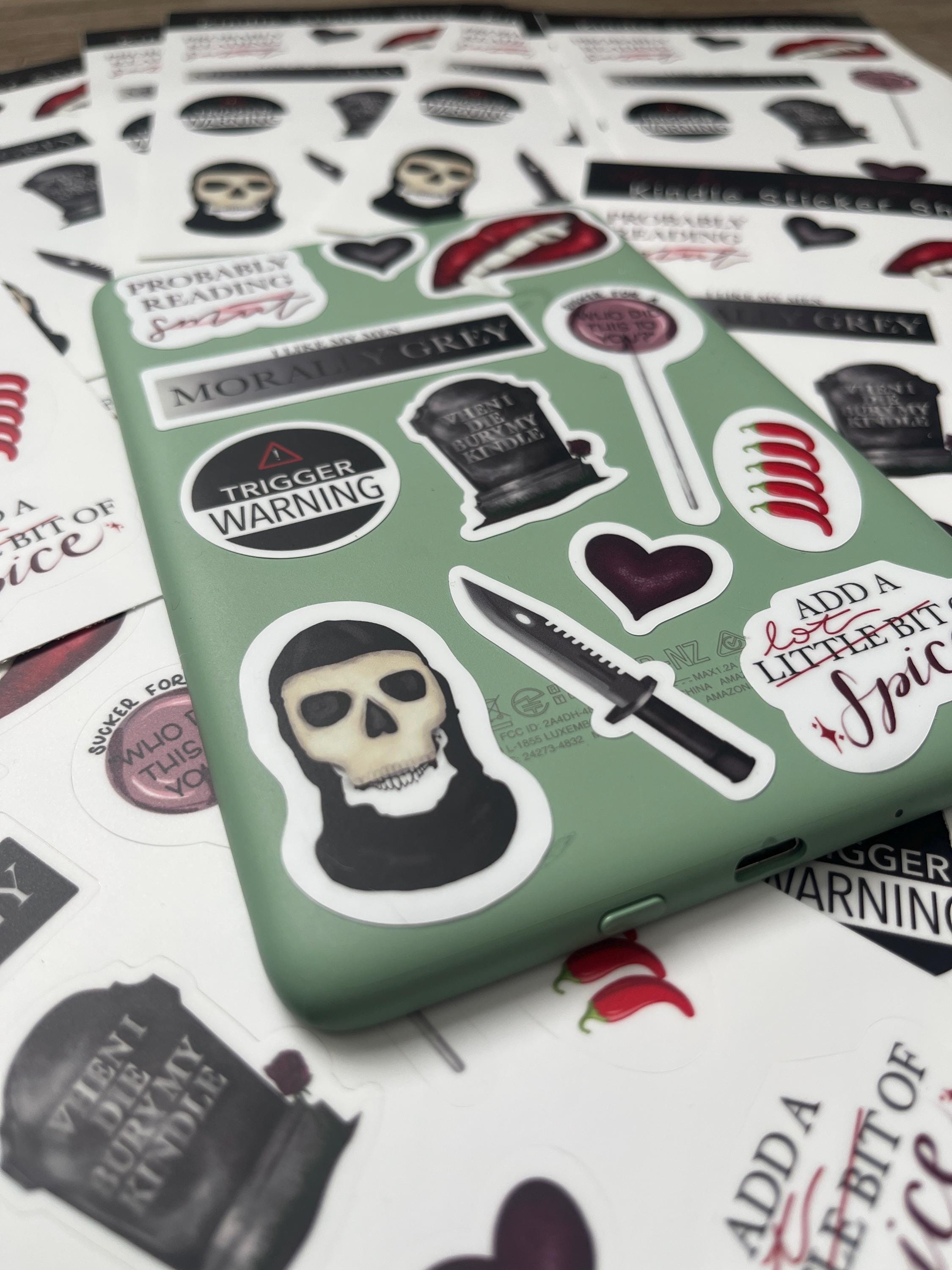 Dark Romance Kindle Sticker Sheet: Spicy Book Decals