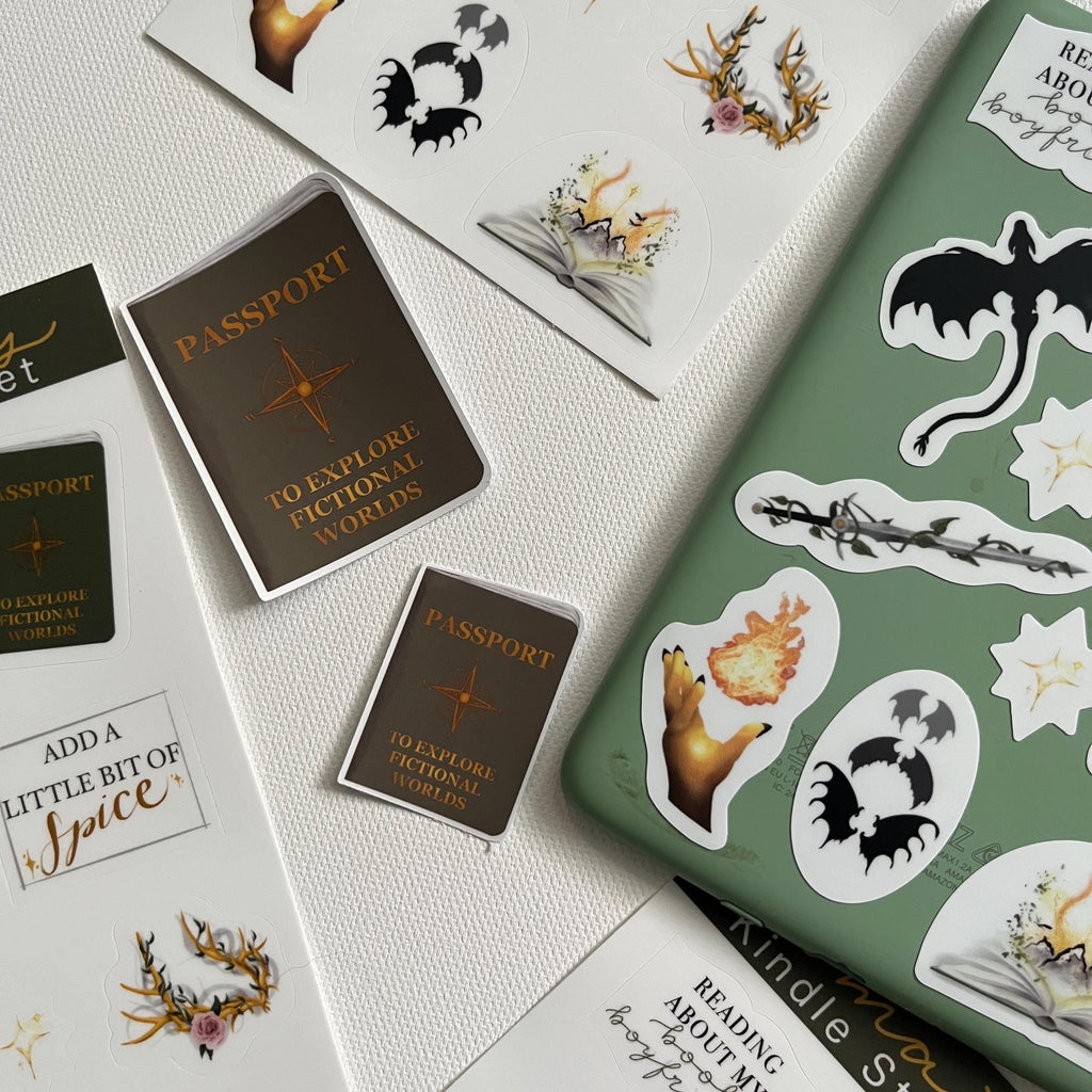 passport to explore fictional worlds sticker